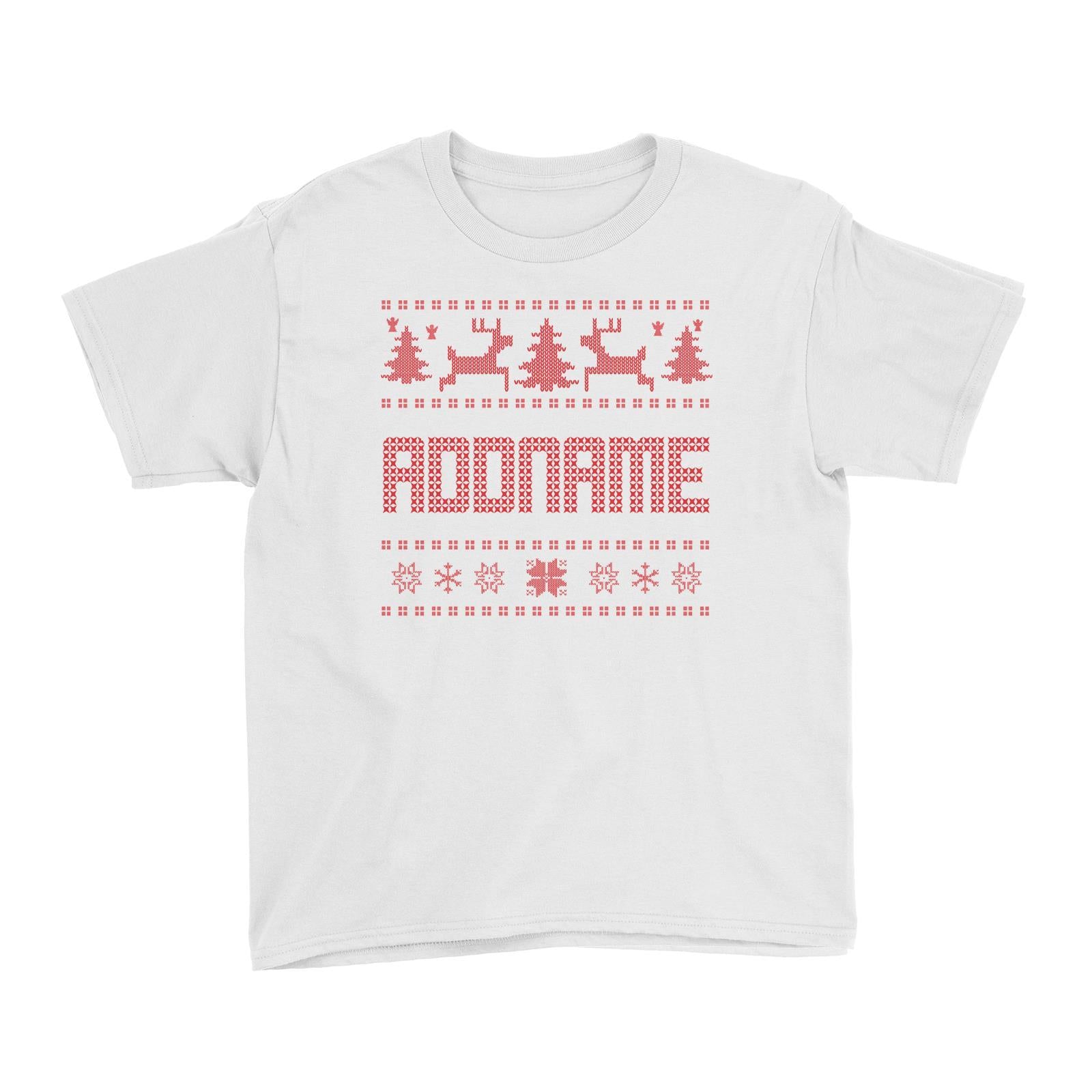 Christmas Sweater Design Addname Accessories Kid's T-Shirt