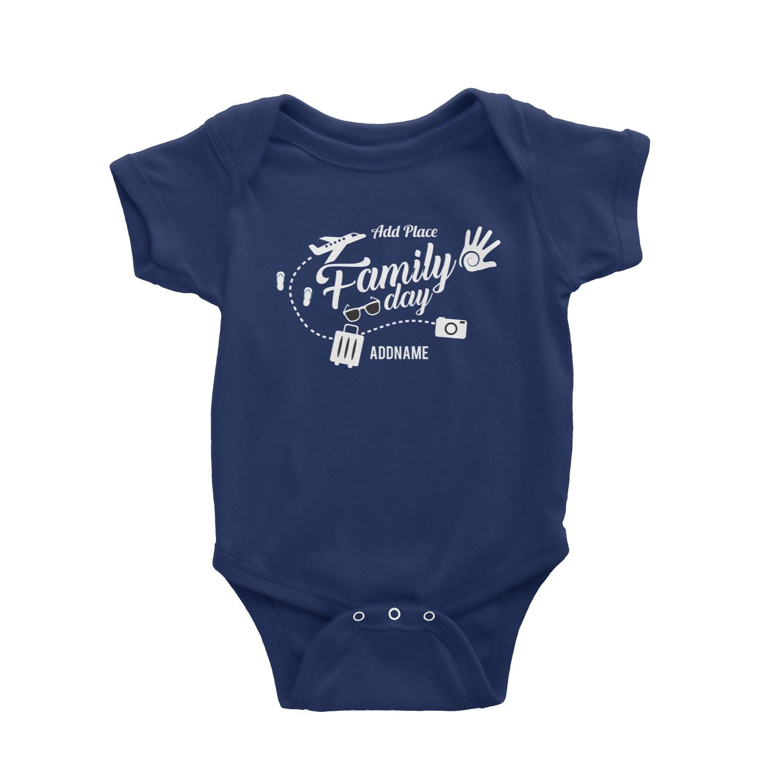 Family Day Flight Vacation Icon Family Day Addname And Add Place Baby Romper
