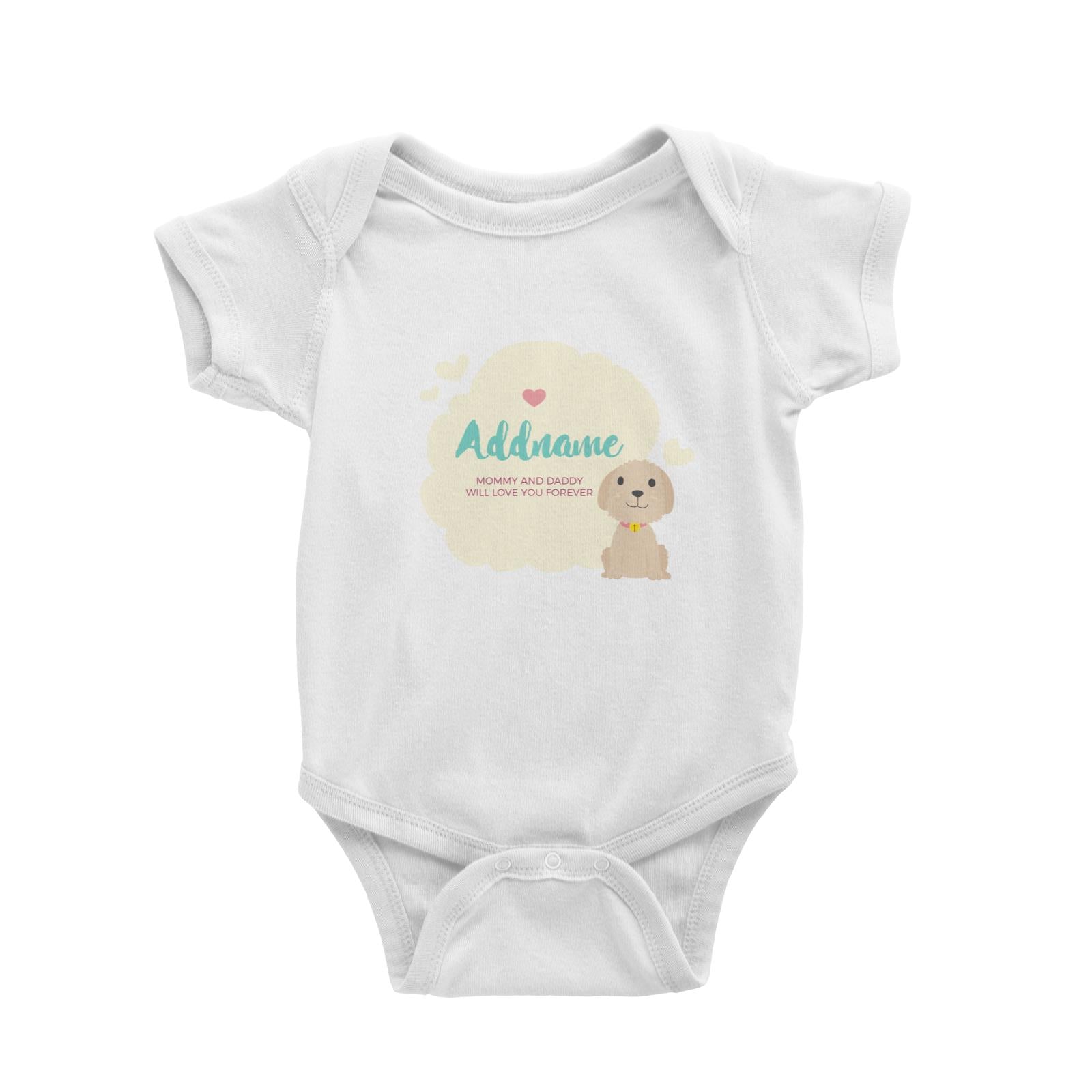 Cute Dog and Yellow Cloud Personalizable with Name and Text Baby Romper