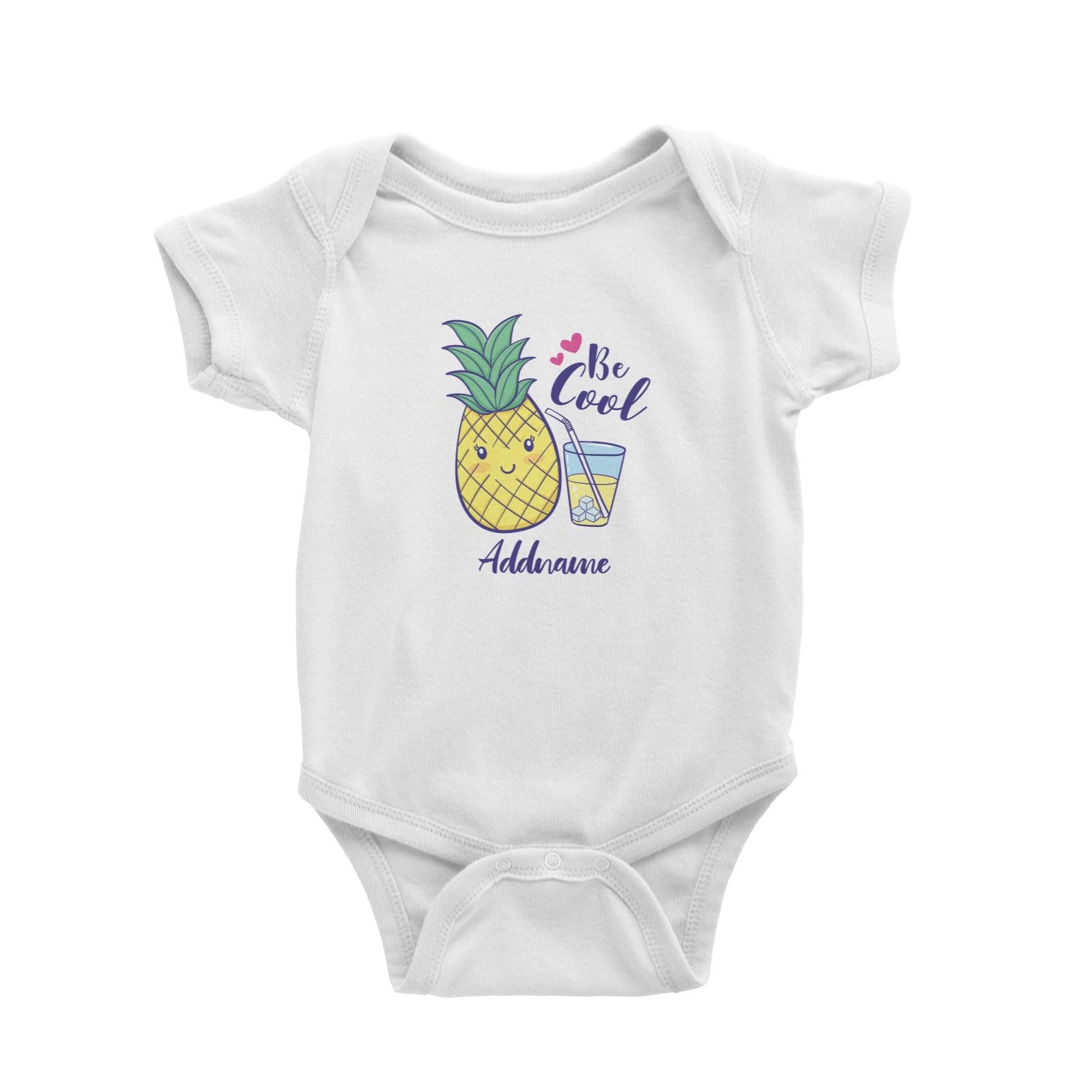 Cool Cute Fruits Be Cool Pineapple Addname Baby Romper