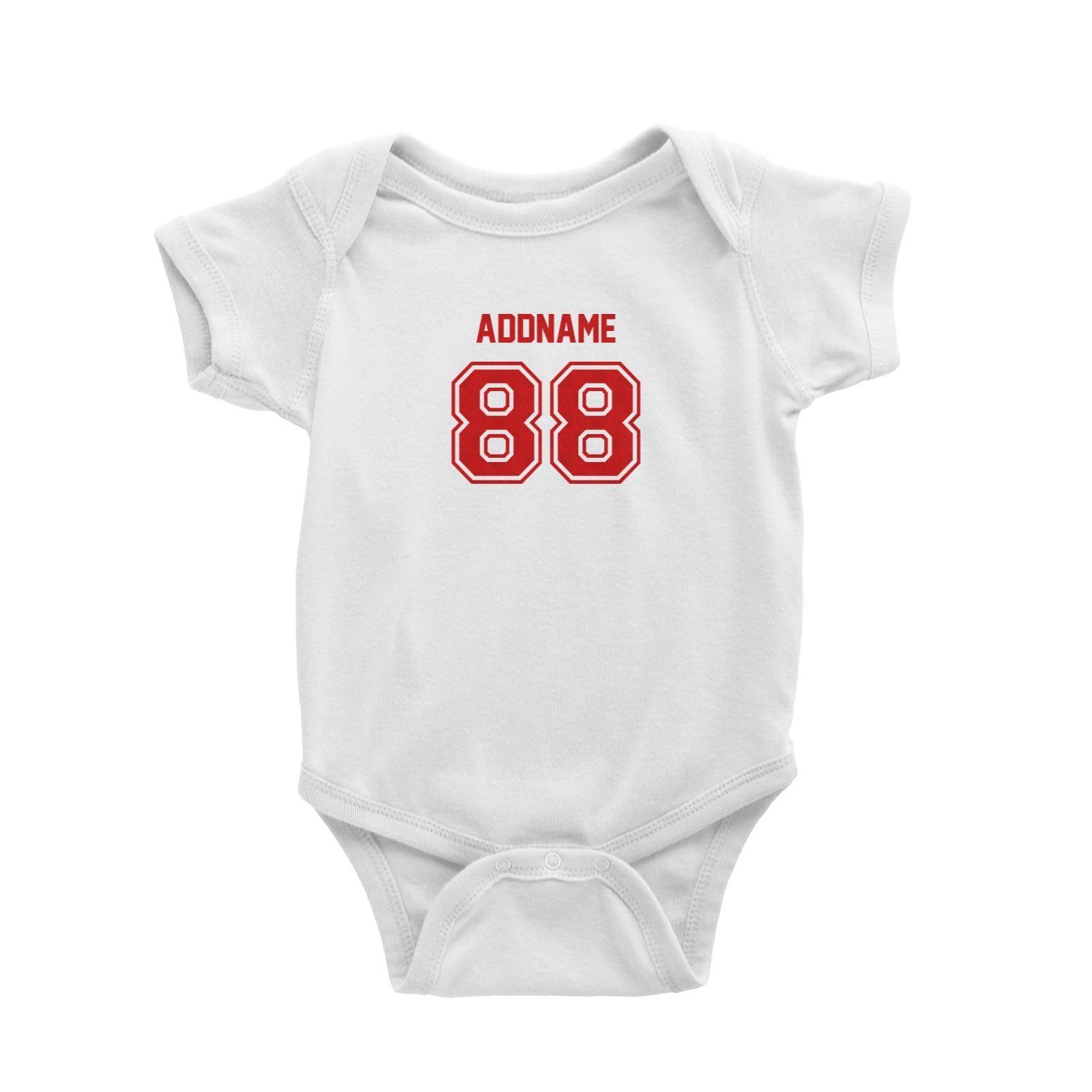 Chinese New Year Lucky 88 Red Pattern Name and Number Baby Romper  Personalizable Designs