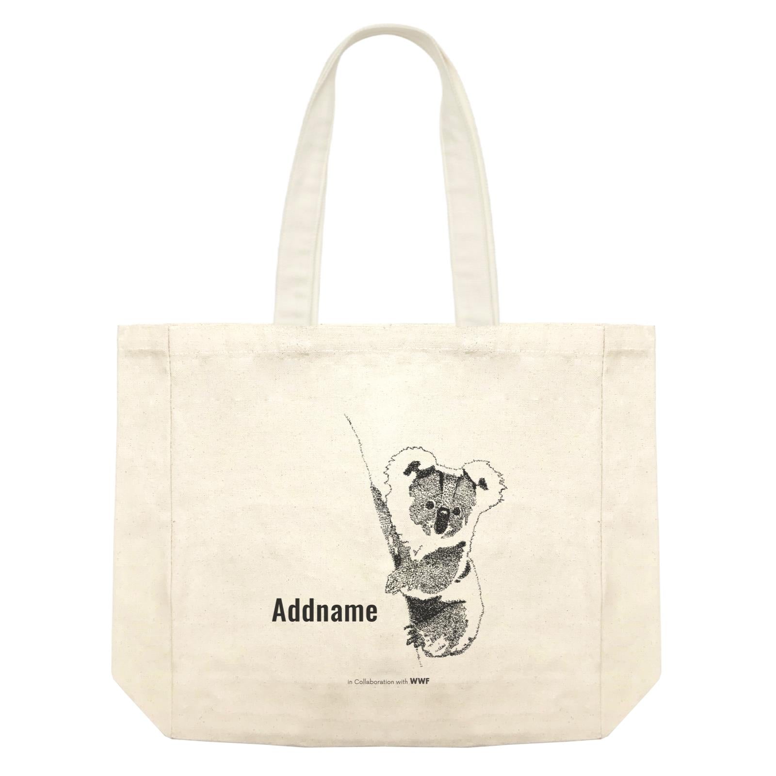 Hand Written Animals Koala By ArtC Addname Shopping Bag