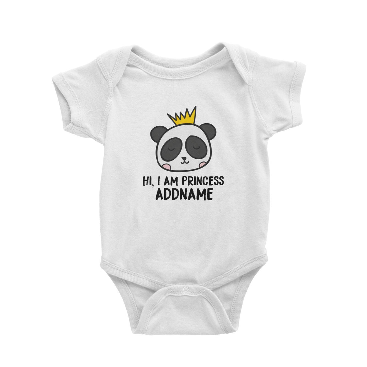 Cute Panda Hi I Am Princess Addname Baby Romper
