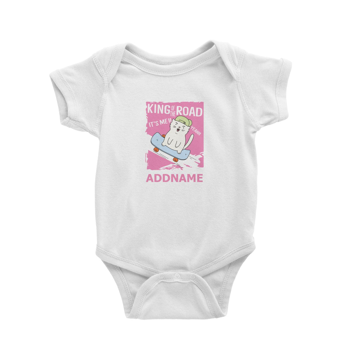 Cool Cute Animals Cats King Of The Road Addname Baby Romper