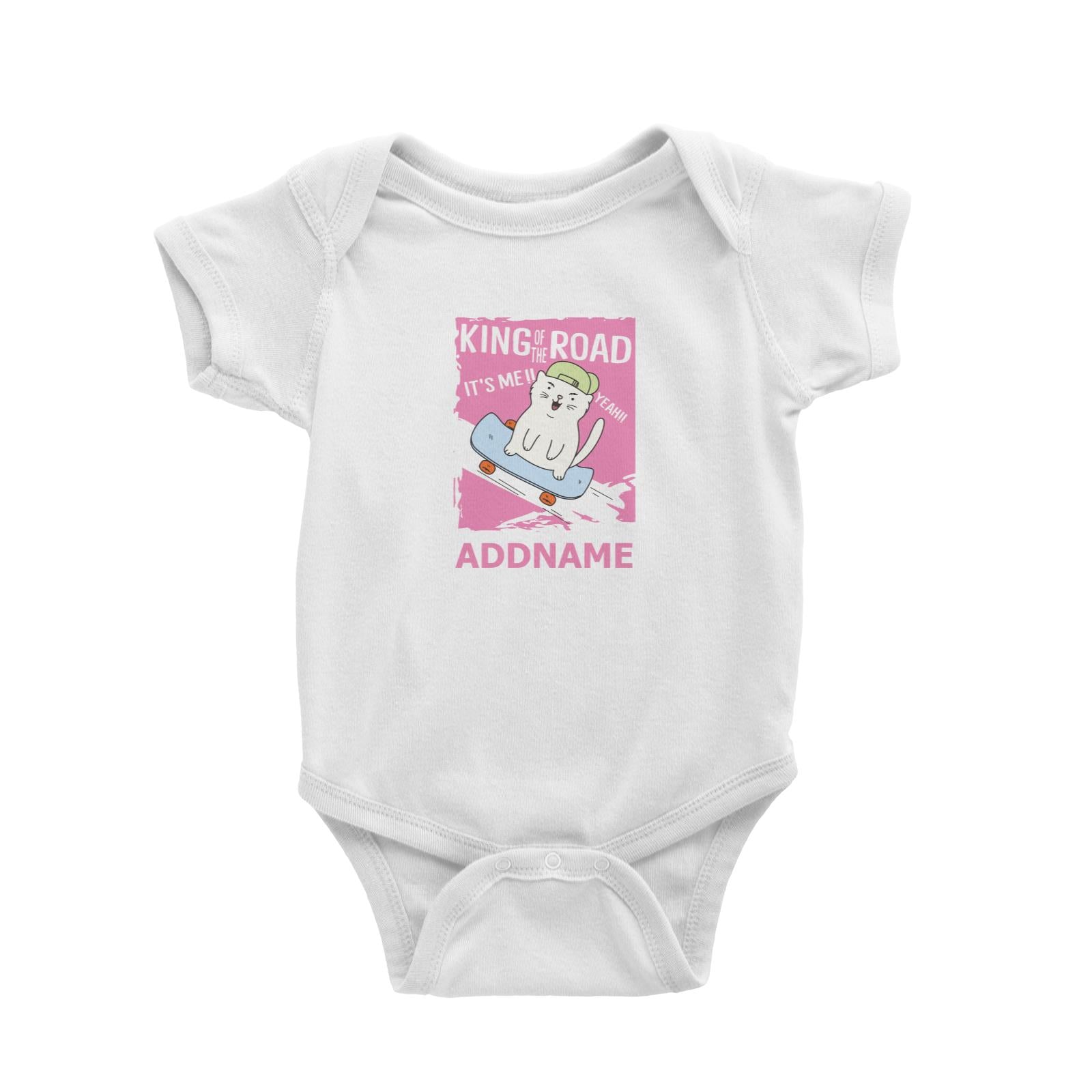 Cool Cute Animals Cats King Of The Road Addname Baby Romper