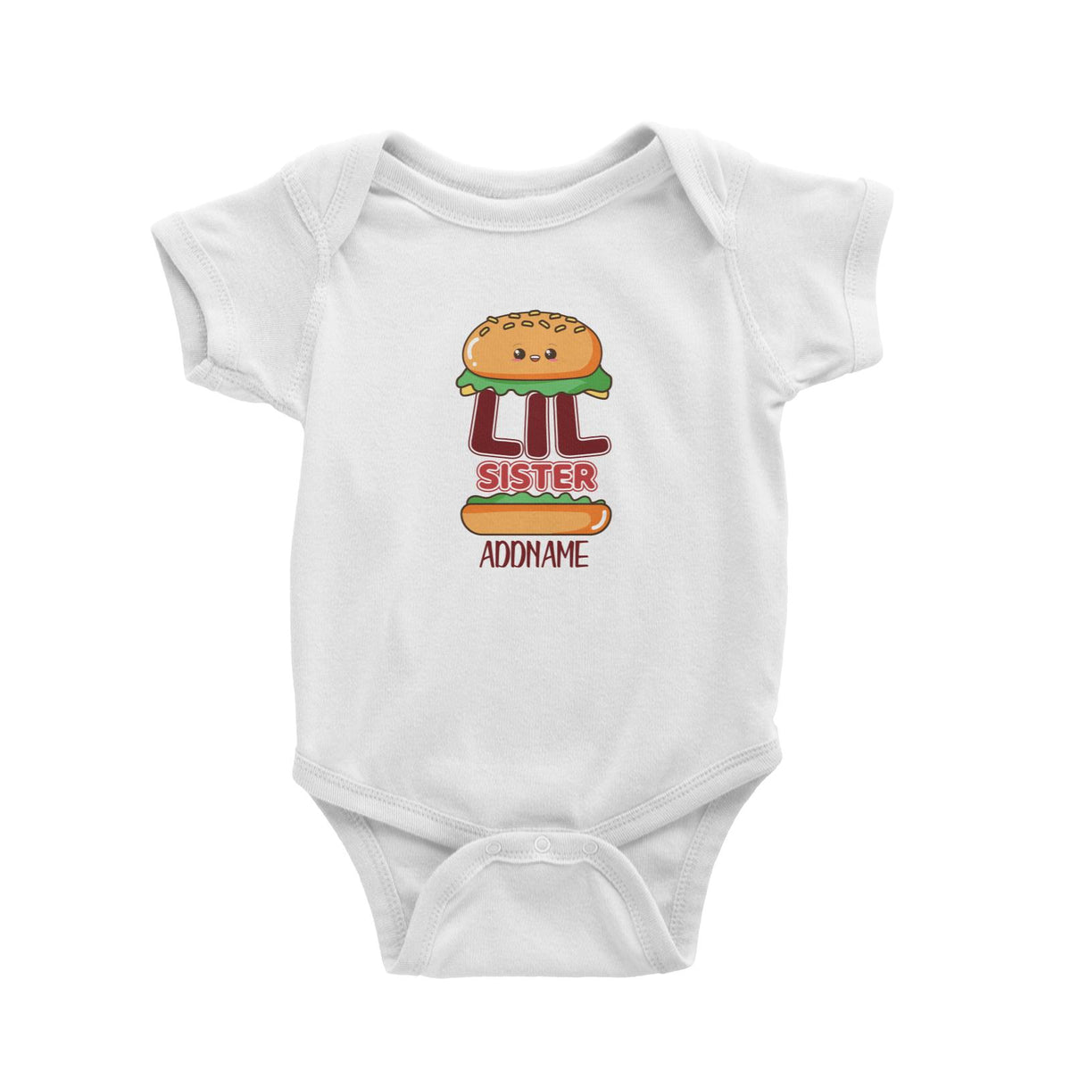 Cute Burger Little Sister Baby Romper