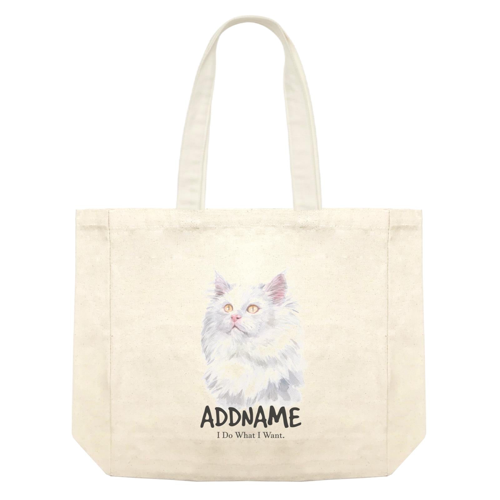 Watercolor Cat Deutsch Langhaar Katzen I Do What I Want Addname Shopping Bag