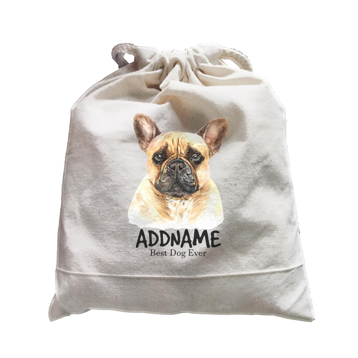 Watercolor Dog French Bulldog Best Dog Ever Addname Satchel