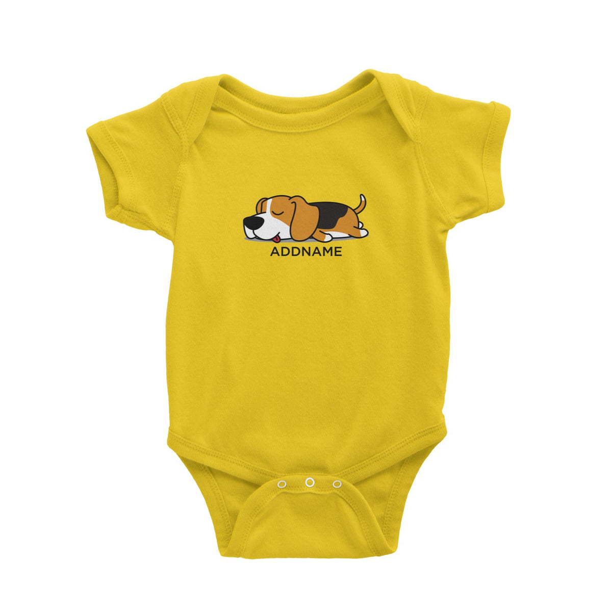 Lazy Beagle Dog Addname Baby Romper