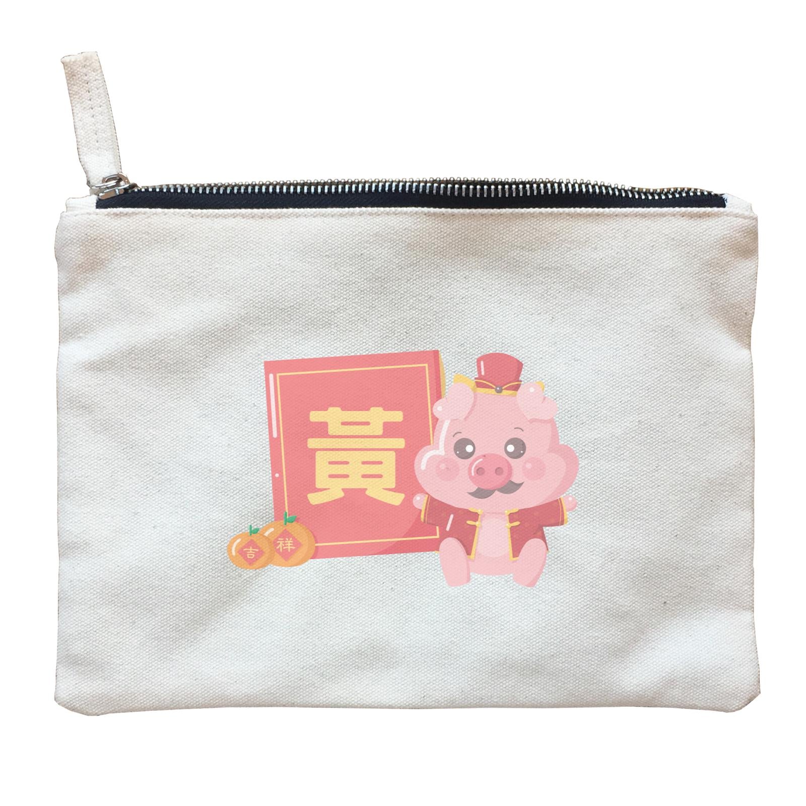 Chinese New Year Cute Pig Angpau Dad Accessories With Addname Zipper Pouch