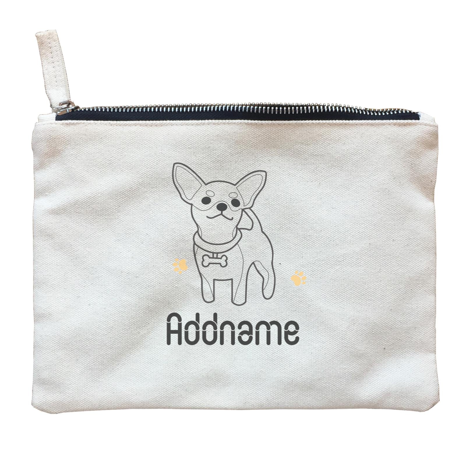 Coloring Outline Cute Hand Drawn Animals Dogs Chihuahua Addname Zipper Pouch