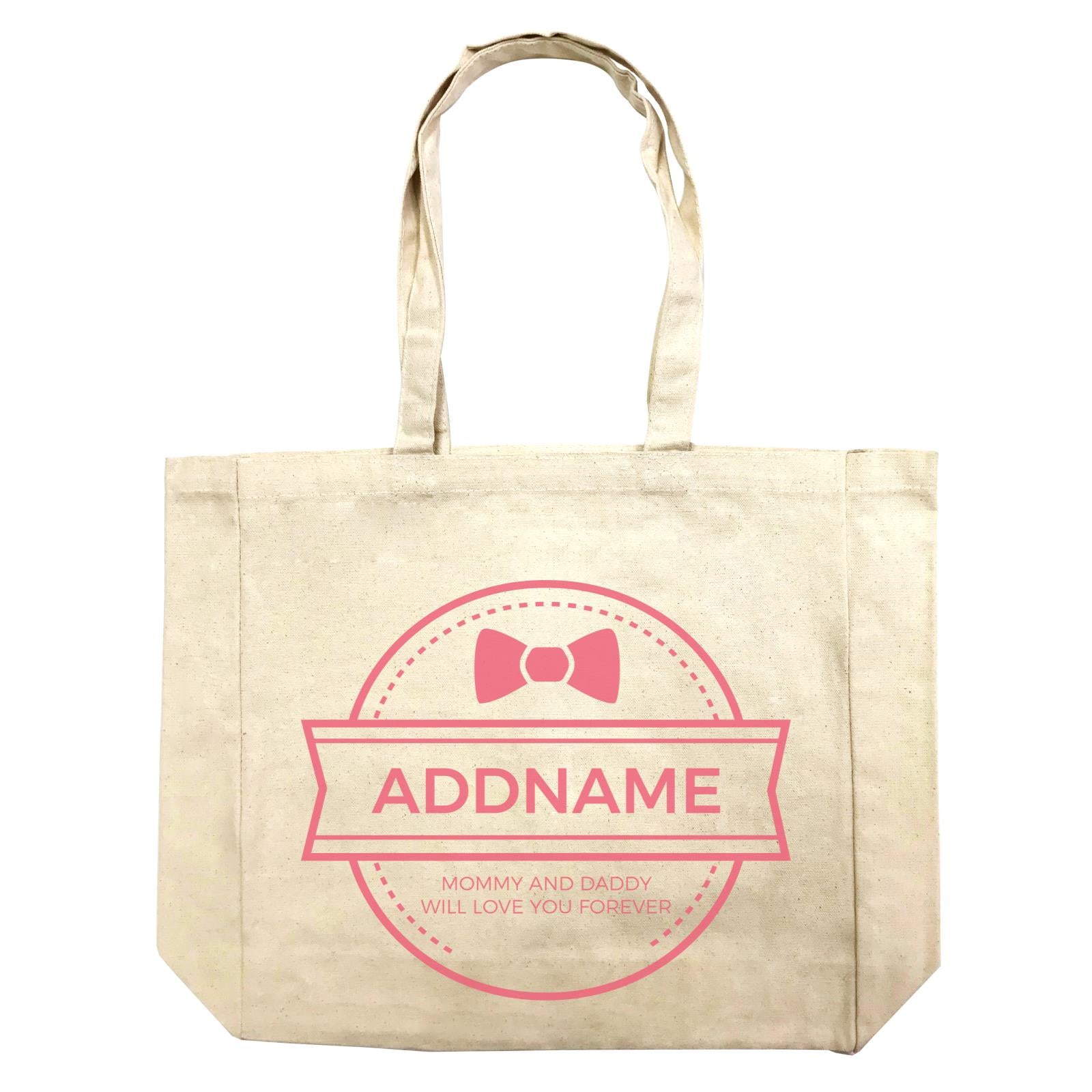 Ribbon Emblem Personalizable with Name and Text Shopping Bag