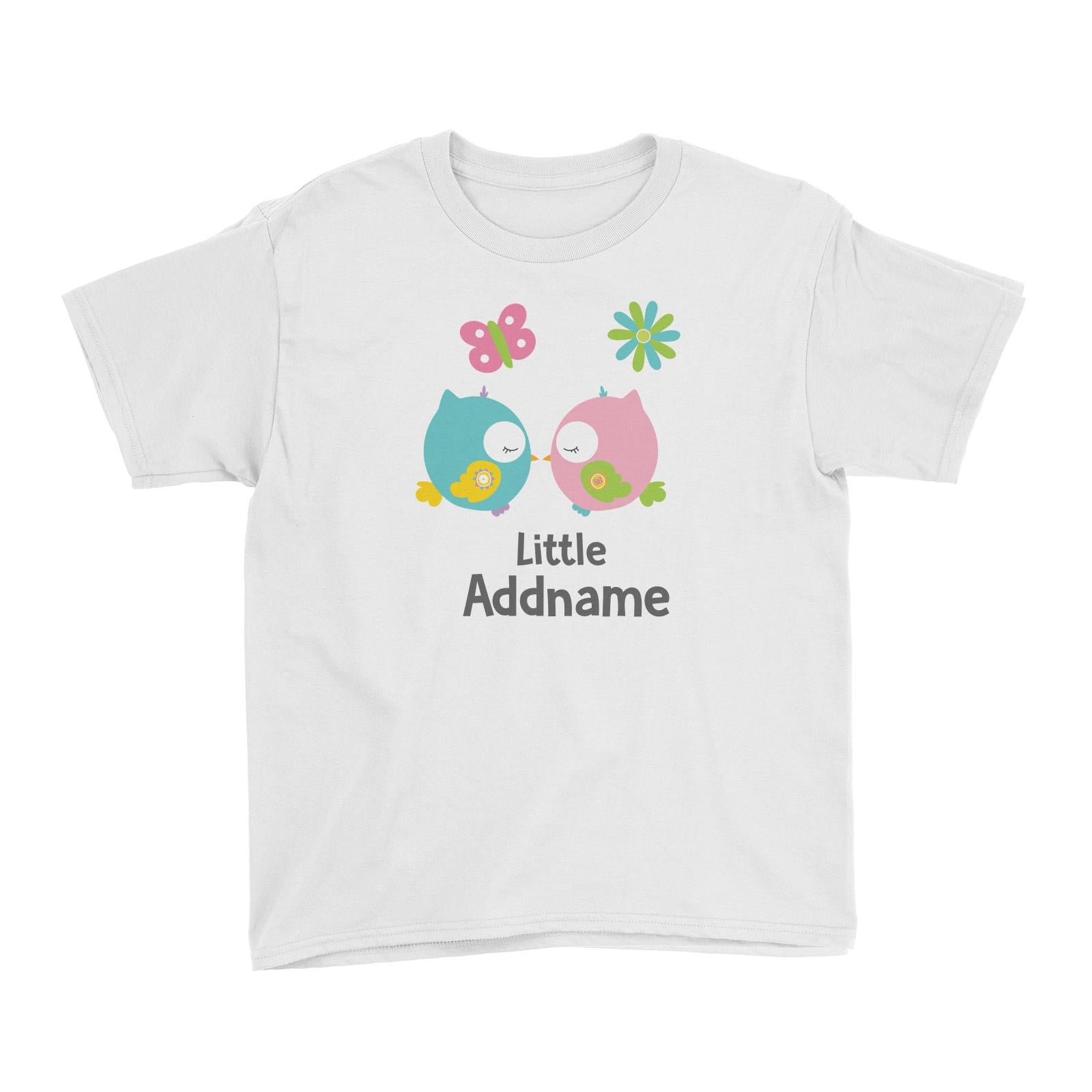 Cute Owls Pair Kissing Little Addname Kid's T-Shirt
