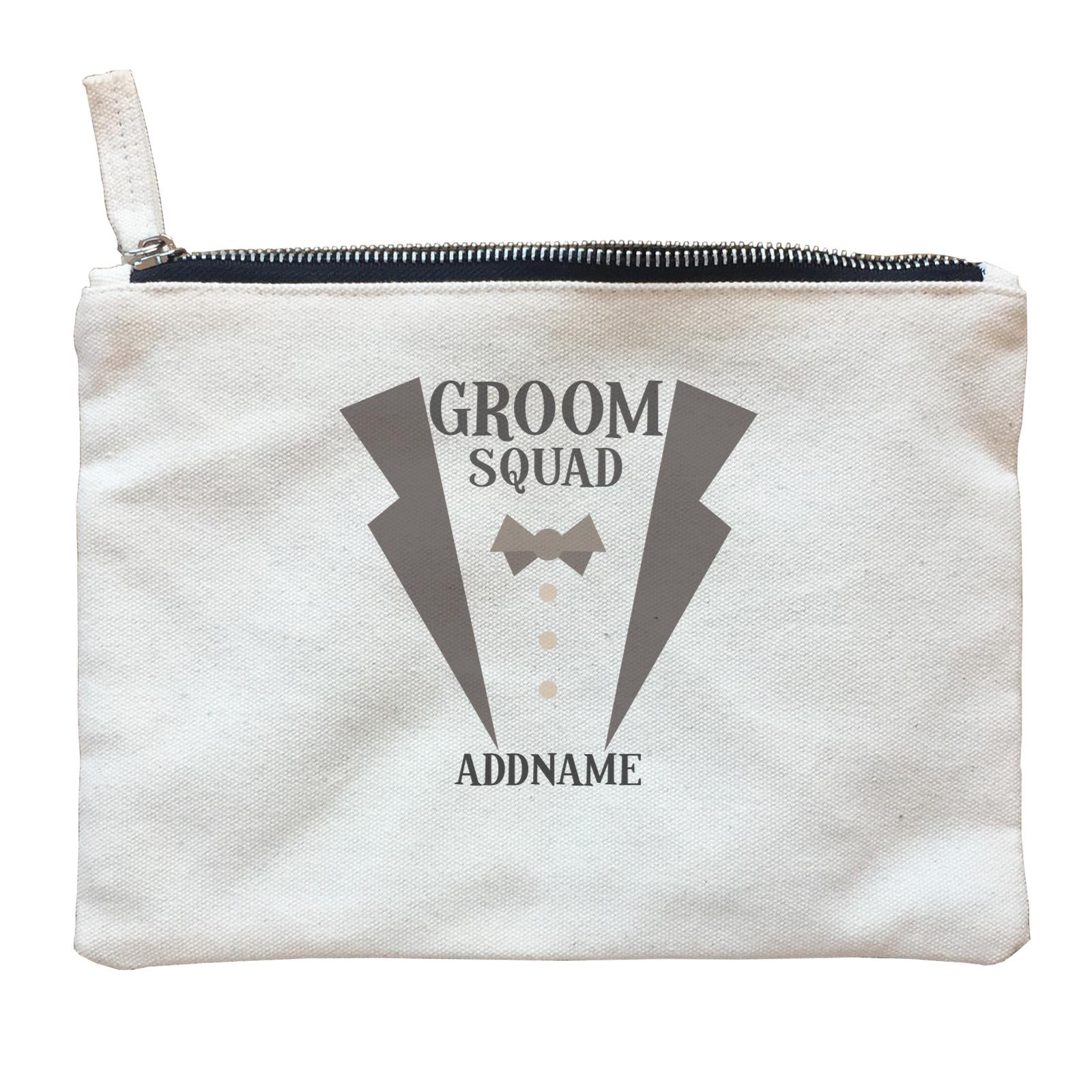 Wedding Couple Western Groom Squad Addname Zipper Pouch