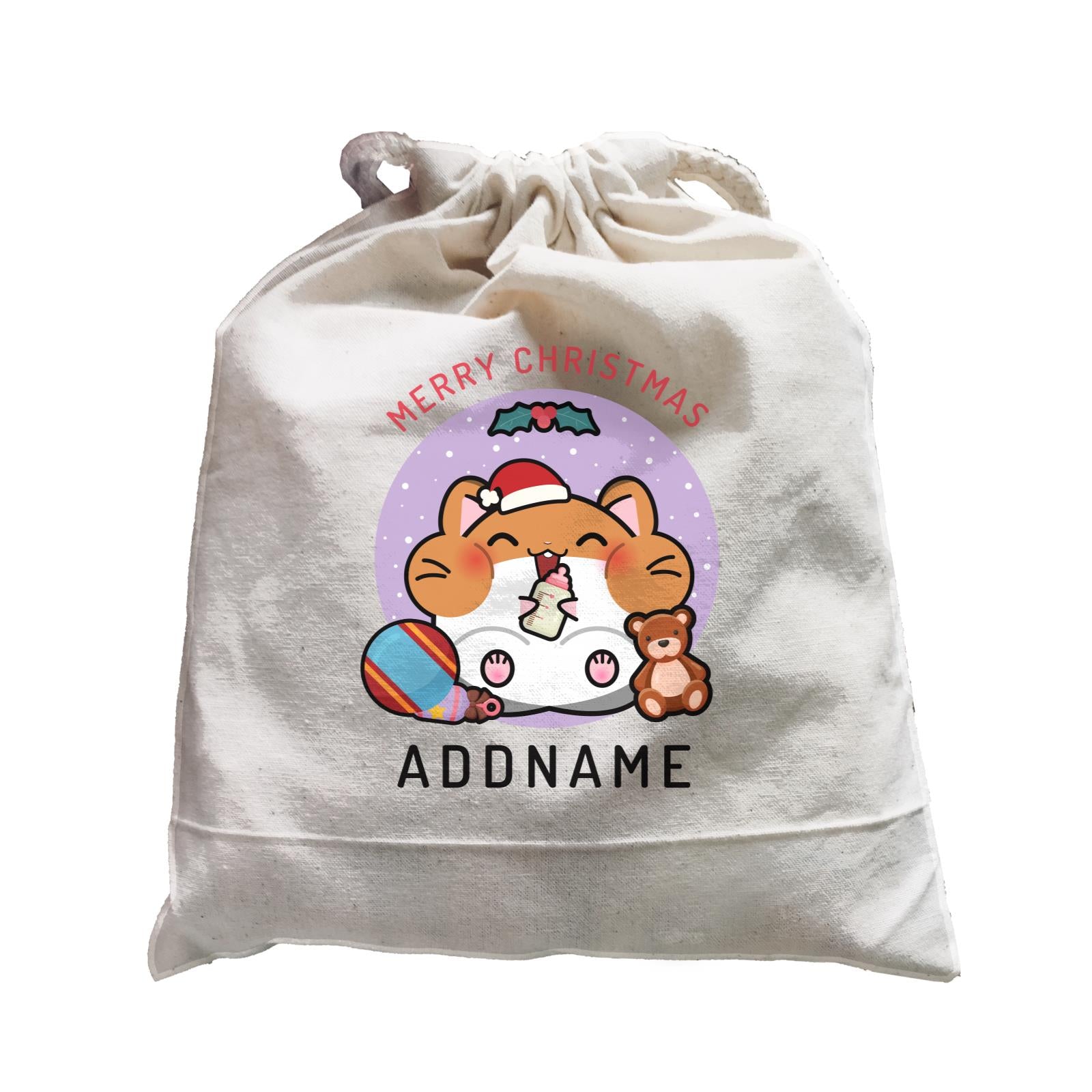 Merry Christmas Cute Santa Baby Hamster Satchel