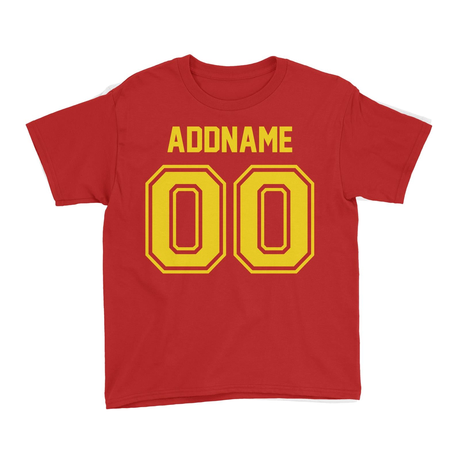 Jersey Yellow Font With Name and Number Kid's T-Shirt
