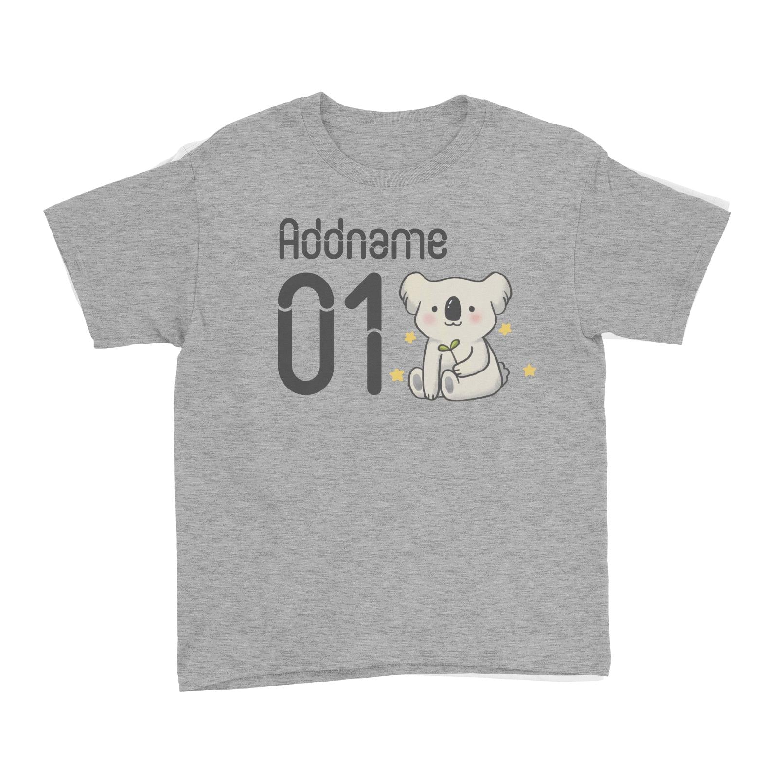 Name and Number Cute Hand Drawn Style Koala Kid's T-Shirt