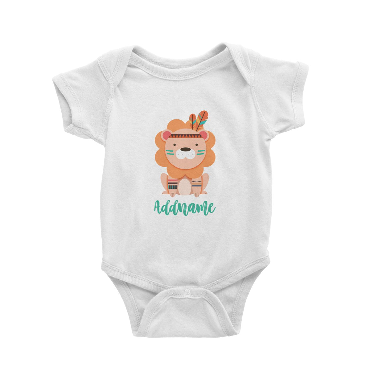 Animal Tribal Lion Addname Baby Romper