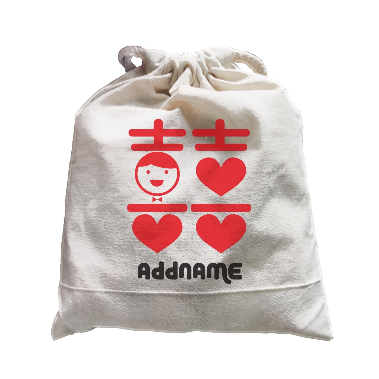 Double Happiness Wedding Groom Addname Satchel