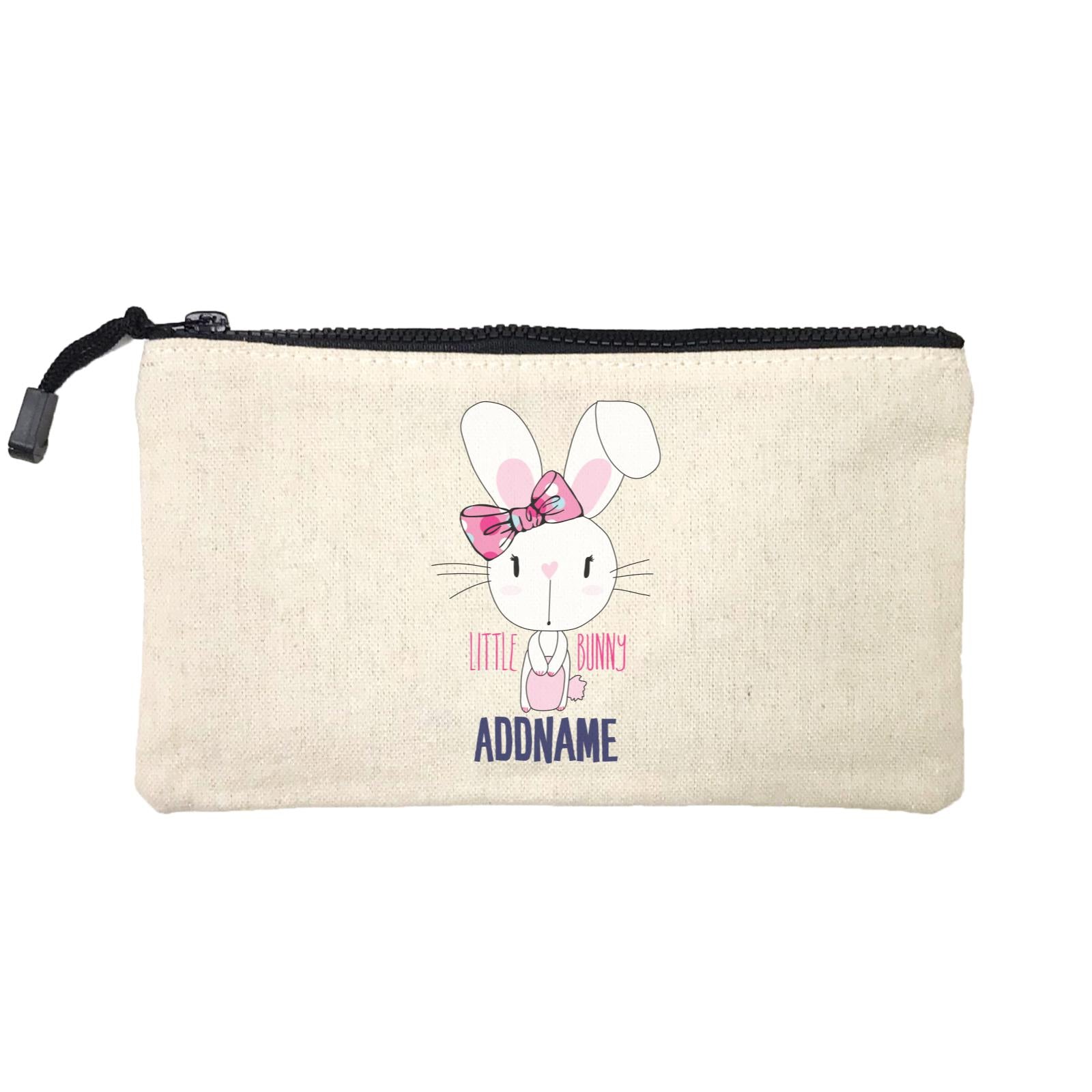 Cool Vibrant Series Little Bunny With Ribbon Addname Mini Accessories Stationery Pouch