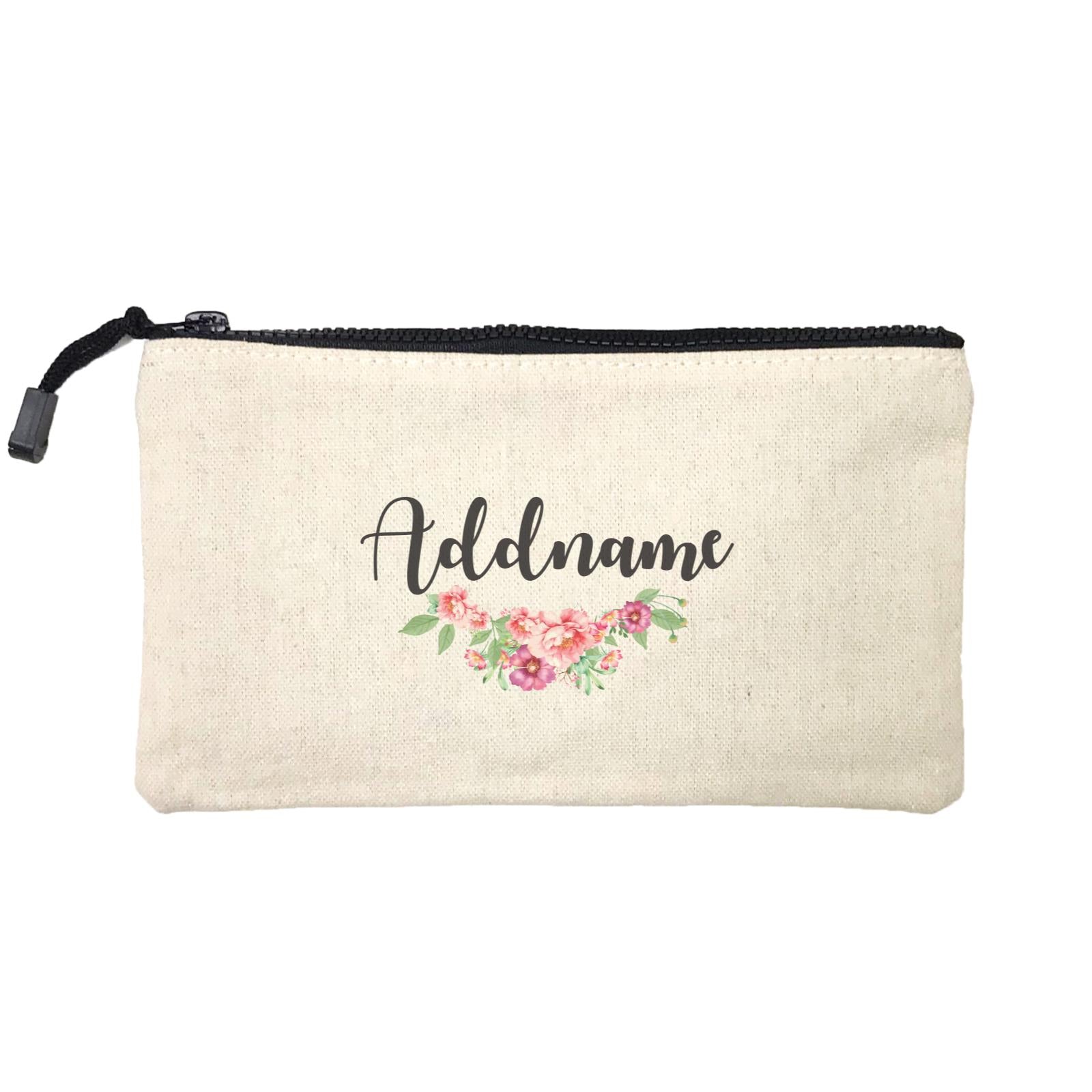 Bridesmaid Floral Sweet Coral Flower Addname Mini Accessories Stationery Pouch