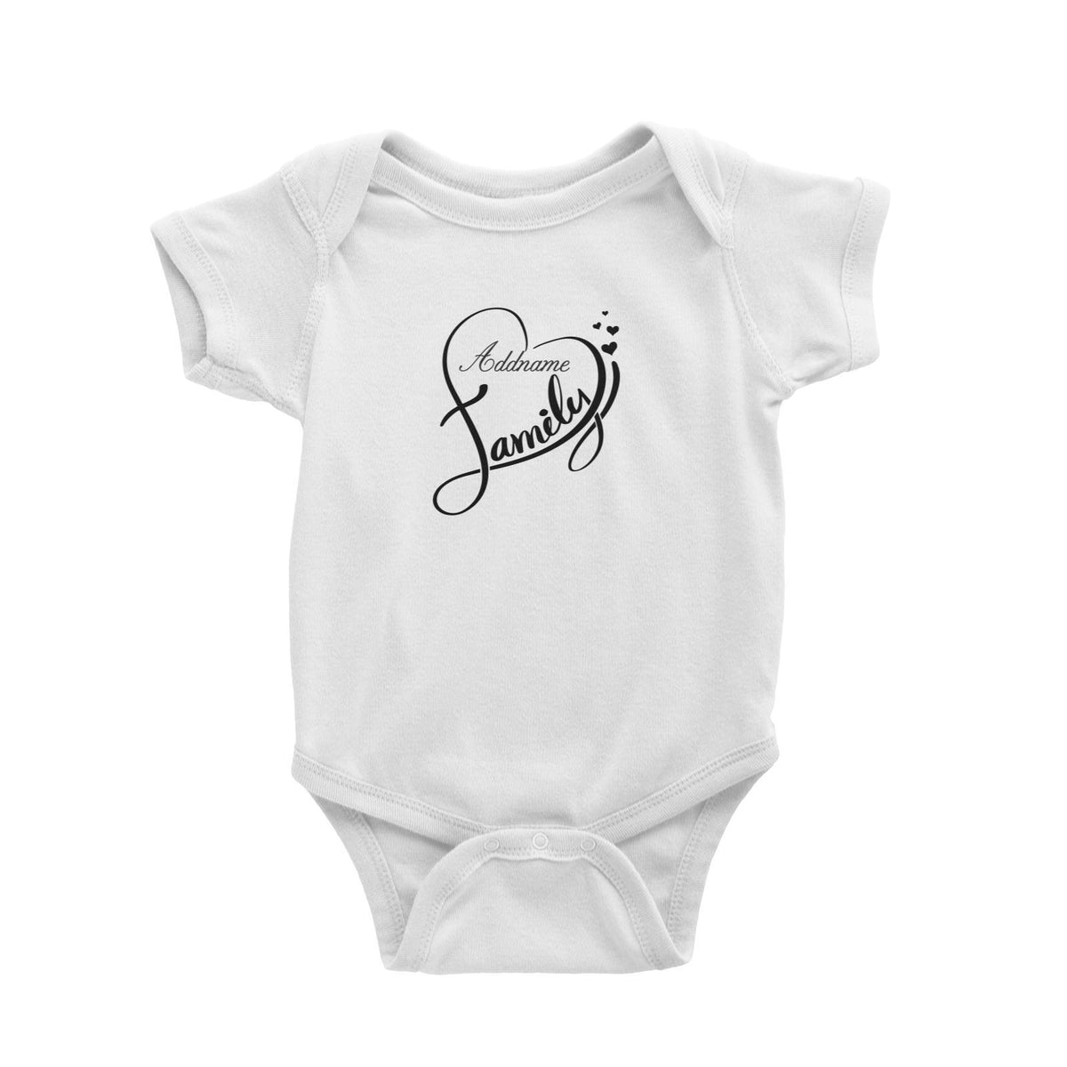 Heart Cursive Love Family Baby Romper Personalizable Designs Matching Family Love Family Edition