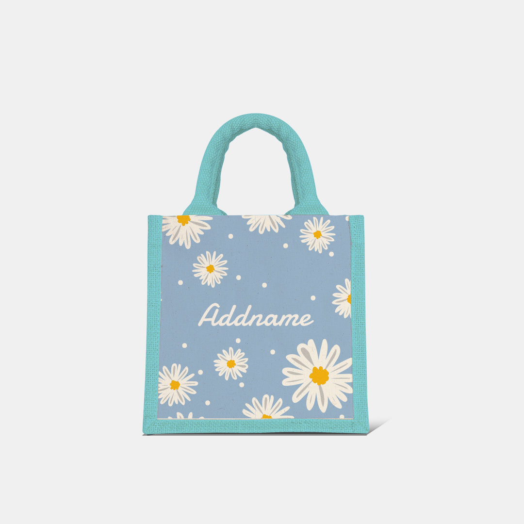 Daisy Series Half Lining Lunch Bag - Frost Light Blue