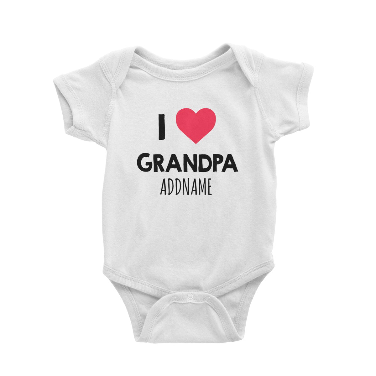 I Love Grandpa White Baby Romper