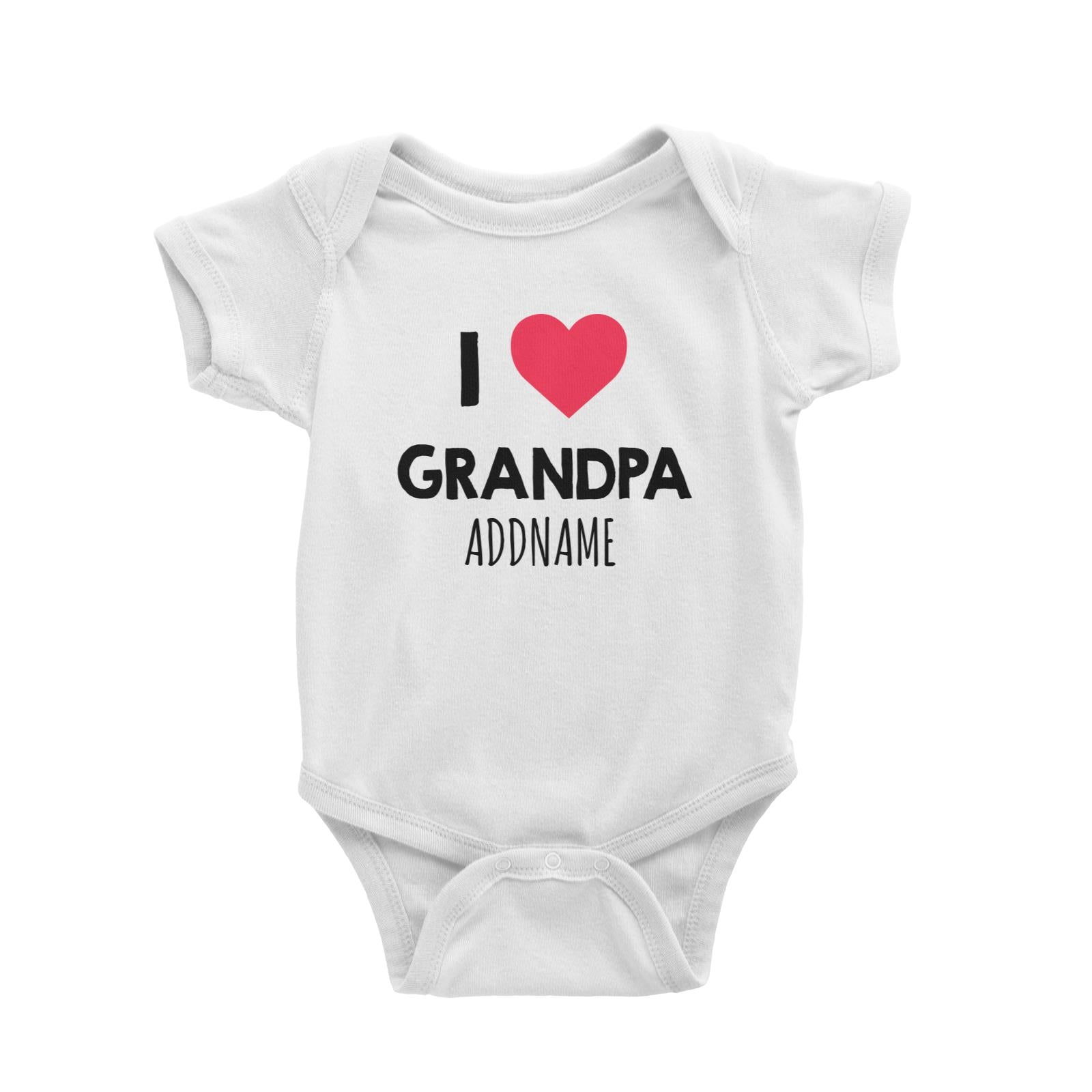 I Love Grandpa White Baby Romper