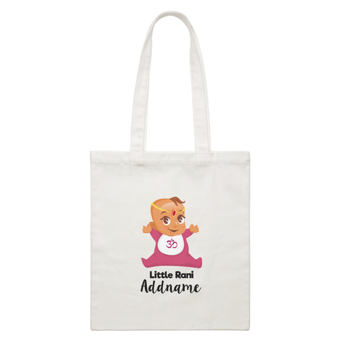 Little Rani Baby Addname White Canvas Bag