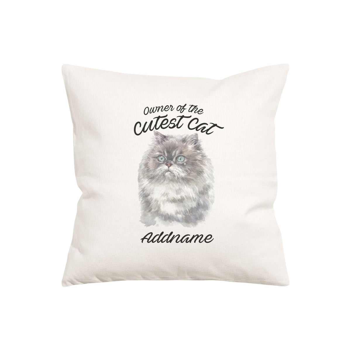 Watercolor Owner Of The Cutest Cat Himalayan Addname Pillow Cushion