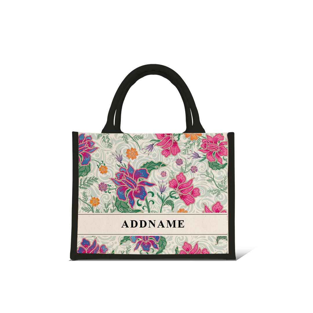 Modern Mahsuri Series - Legend Green Half Lining Small Jute Bag