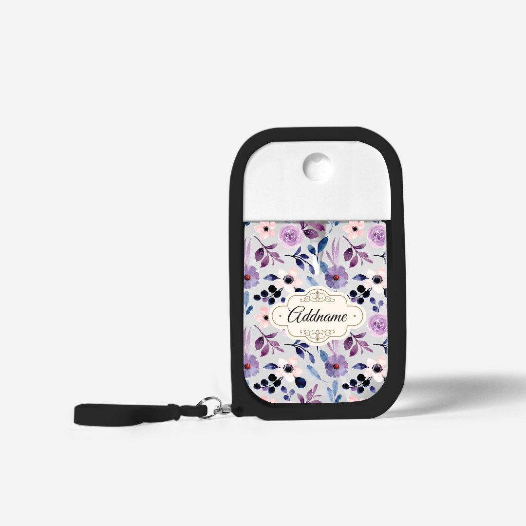 Laura Series Refillable Hand Sanitizer with Personalisation - Violet Black