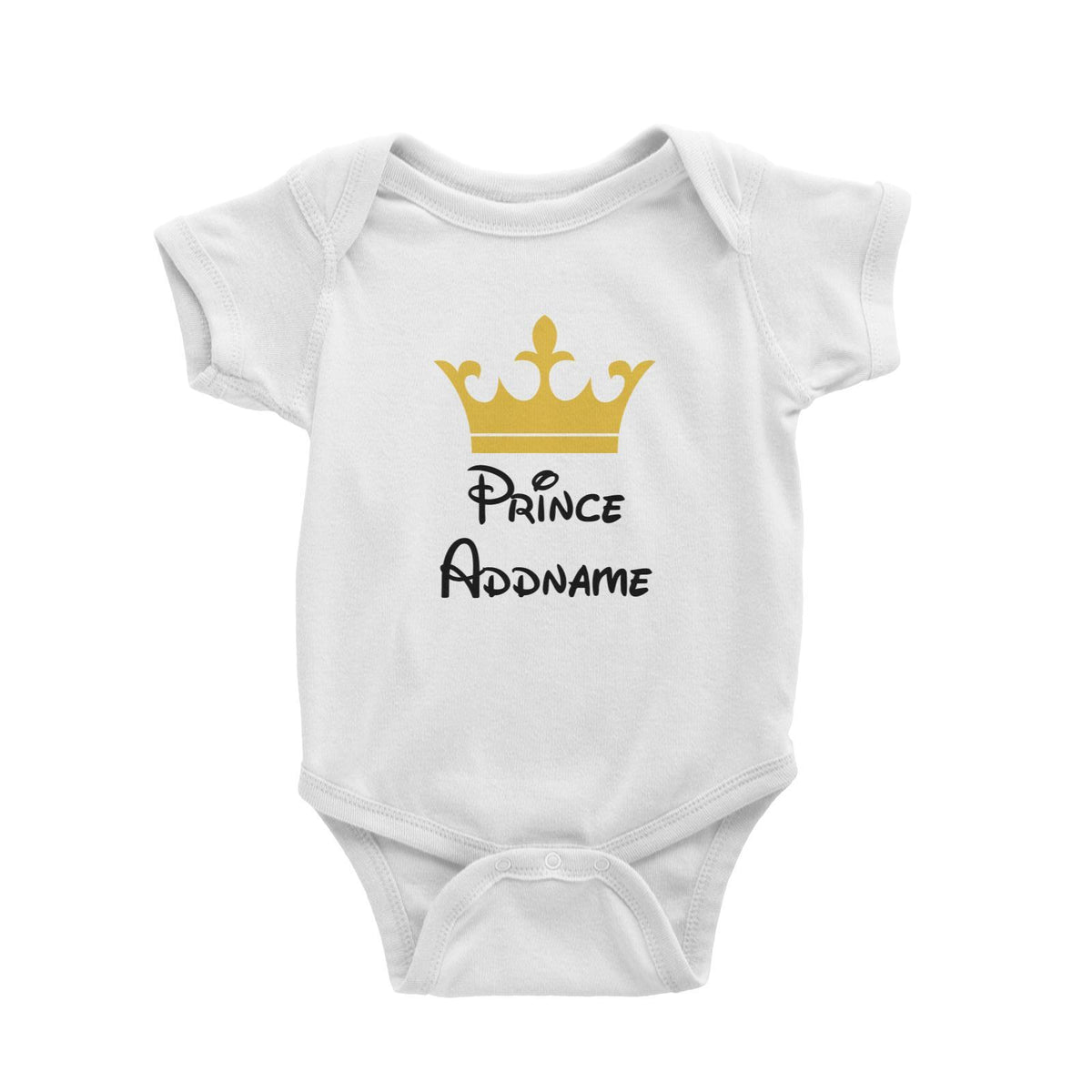 Royal Prince with Crown Addname Baby Romper  Matching Family Personalizable Designs