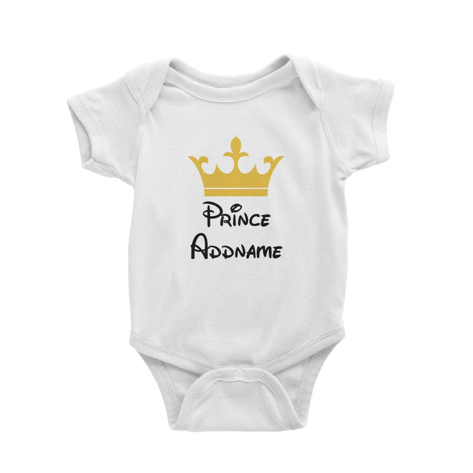 Royal Prince with Crown Addname Baby Romper  Matching Family Personalizable Designs