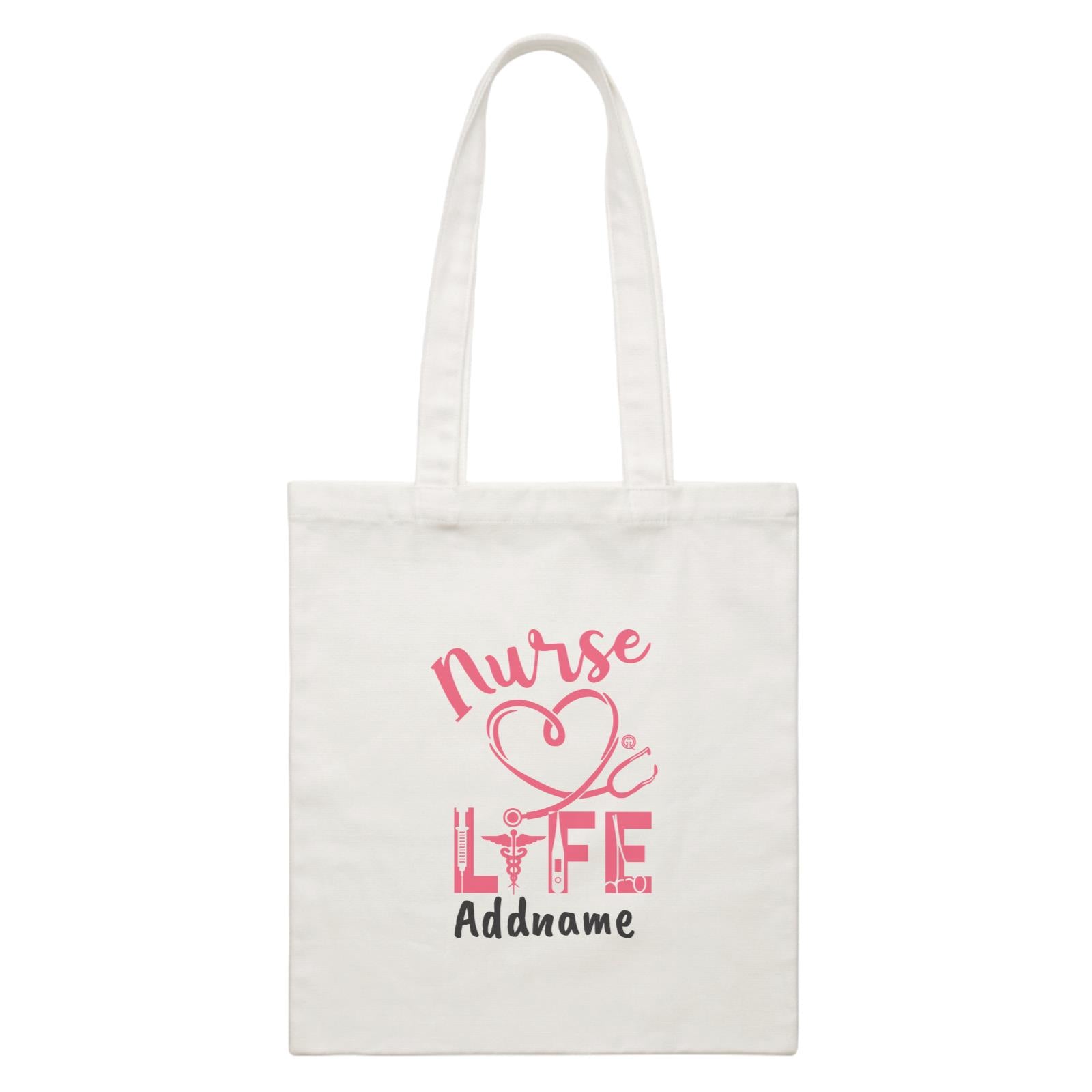 Nurse Life White Canvas Bag