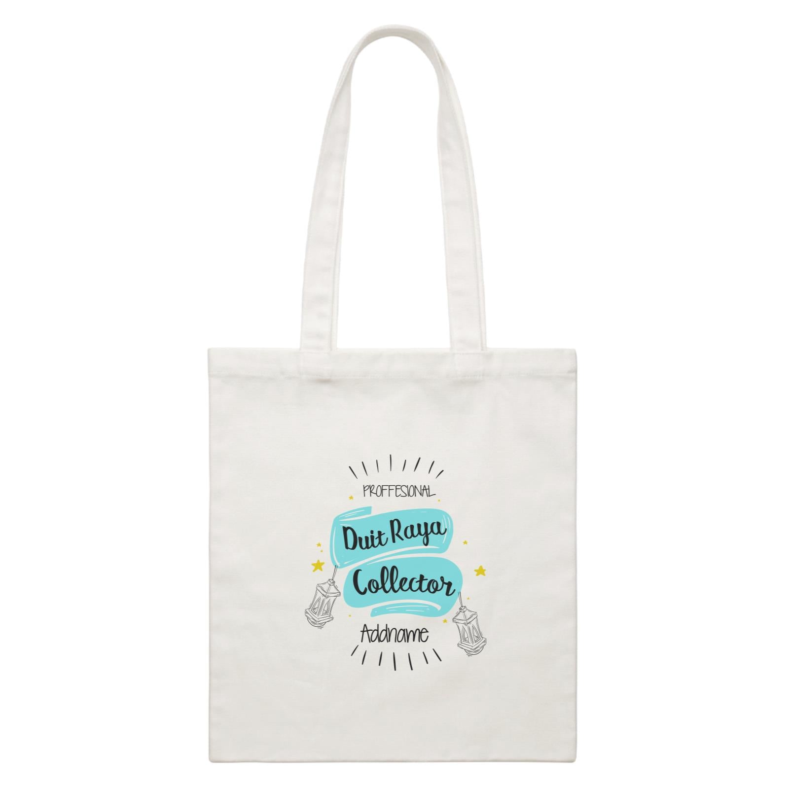 Raya Banner Proffesional Duit Raya Collector Addname White Canvas Bag