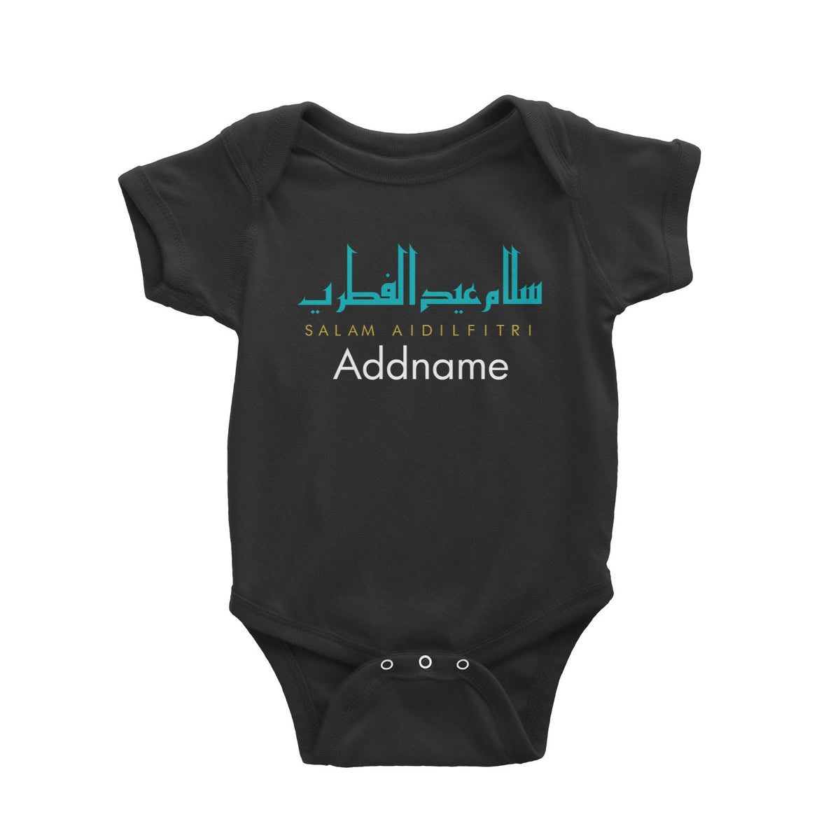 Salam Aidilfitri Jawi Typography Baby Romper