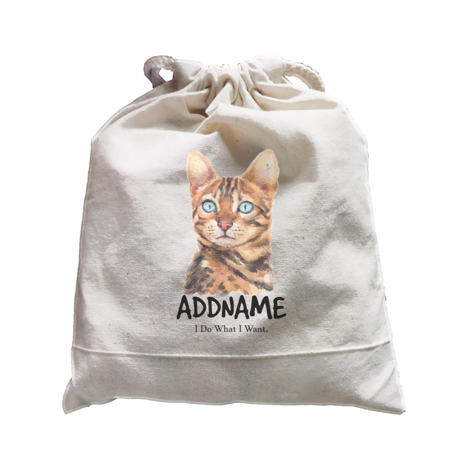 Watercolor Cat Bengal Cat I Do What I Want Addname Satchel