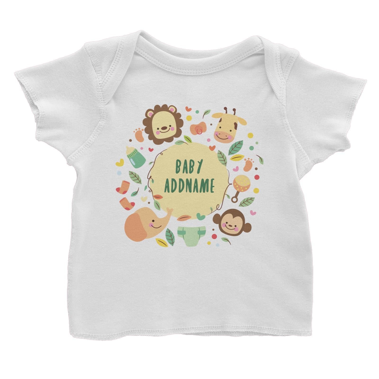 Baby Safari Animals with Addname Baby T-Shirt