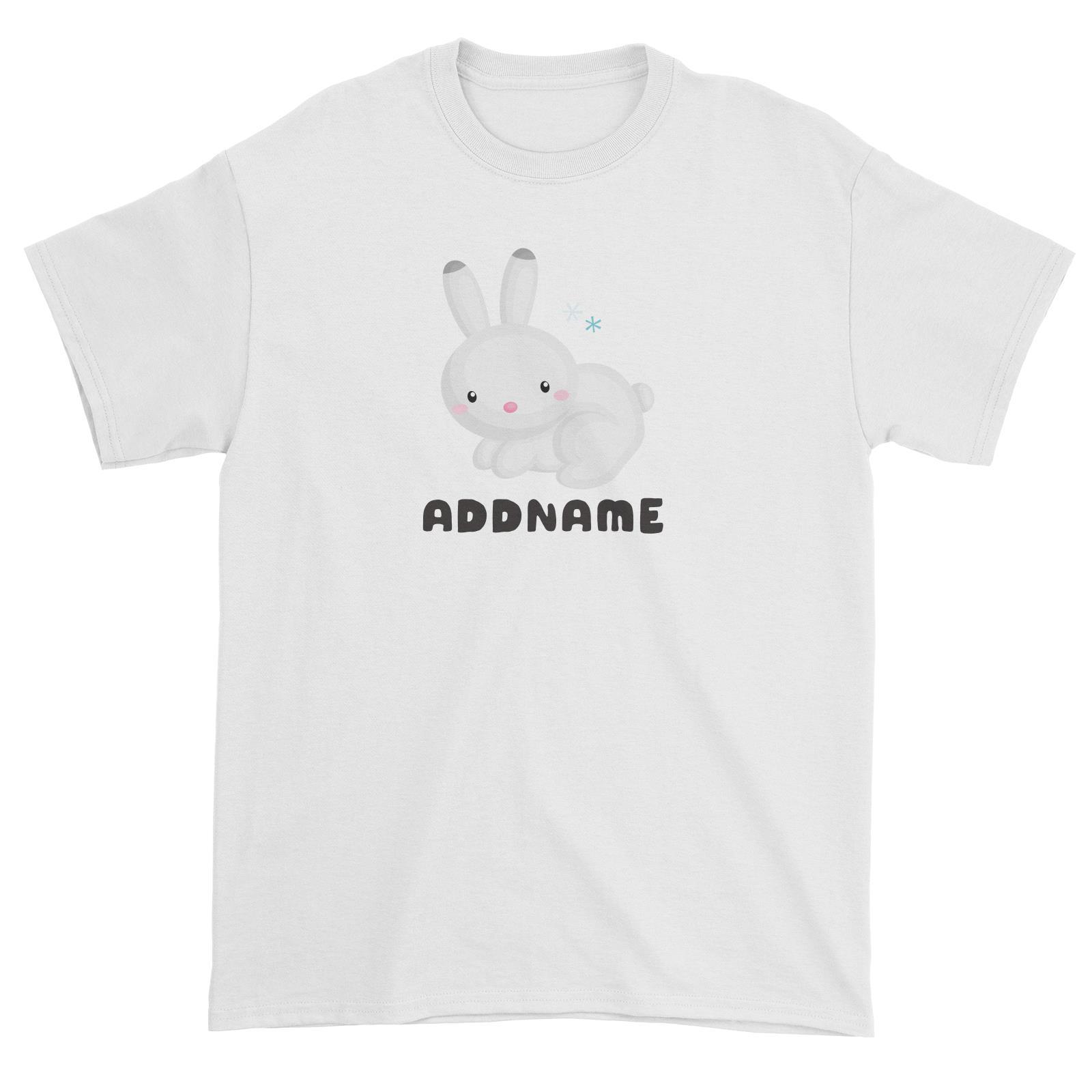 Birthday Winter Animals Snow Rabbit Addname Unisex T-Shirt