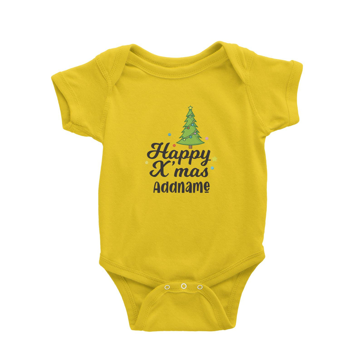 Christmas Series Christmas Tree Happy X'mas Baby Romper