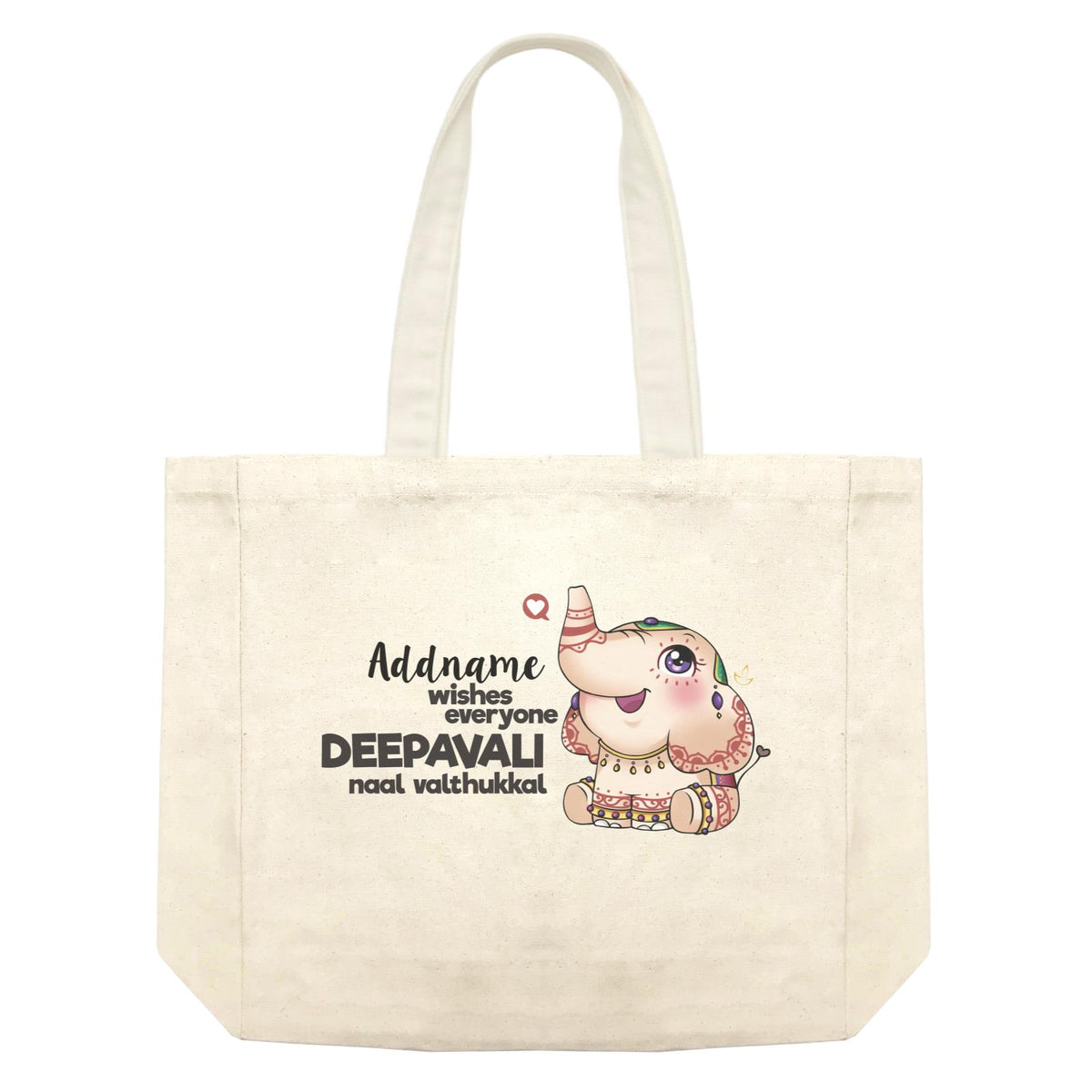 Deepavali Cute Decorative Ganesha Wishes Everyone Deepavali Naal Valthukal Addname Shopping Bag