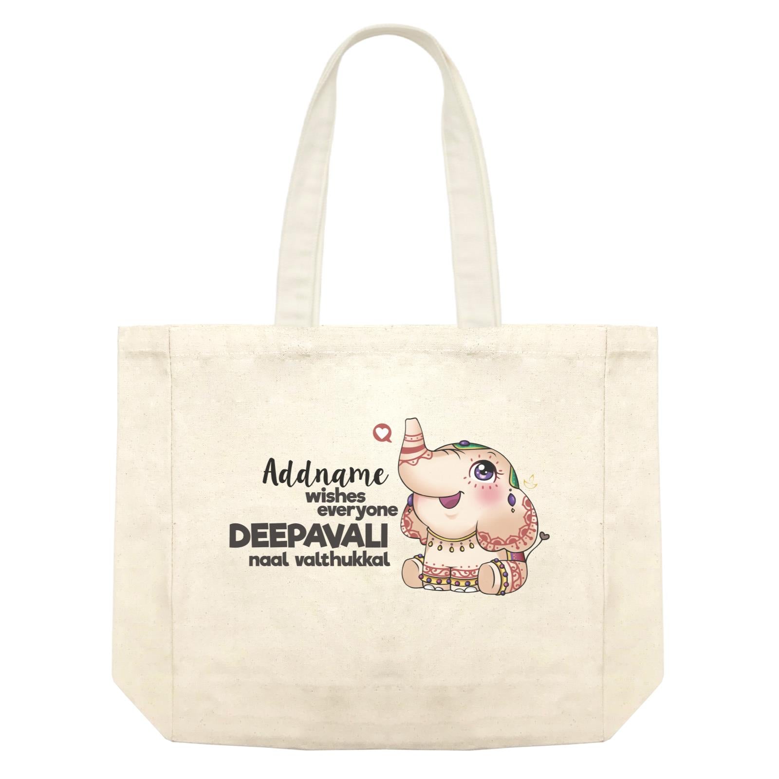 Deepavali Cute Decorative Ganesha Wishes Everyone Deepavali Naal Valthukal Addname Shopping Bag