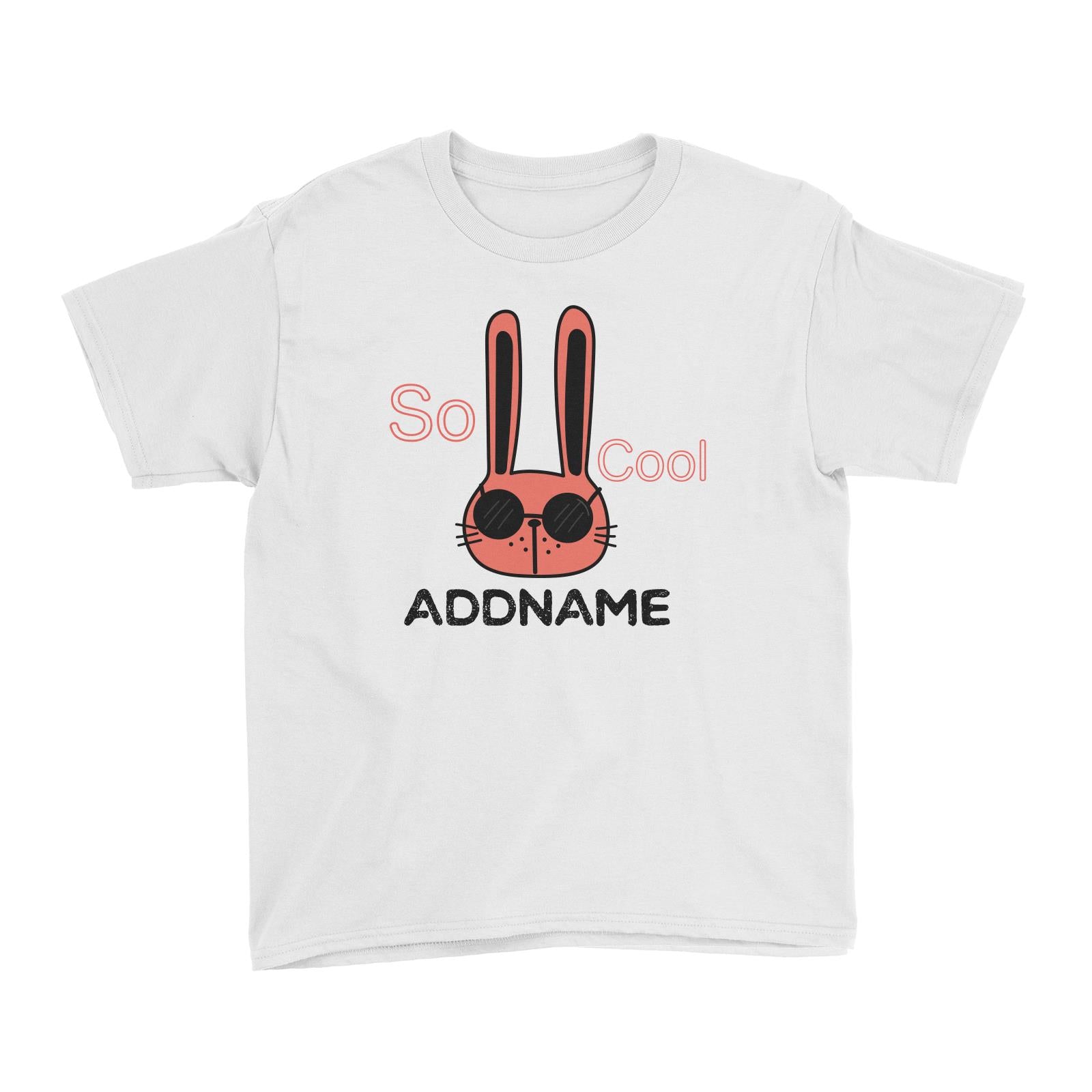 Cute Animals And Friends Series Cool Bunny With Sunglasses Addname Kid's T-Shirt