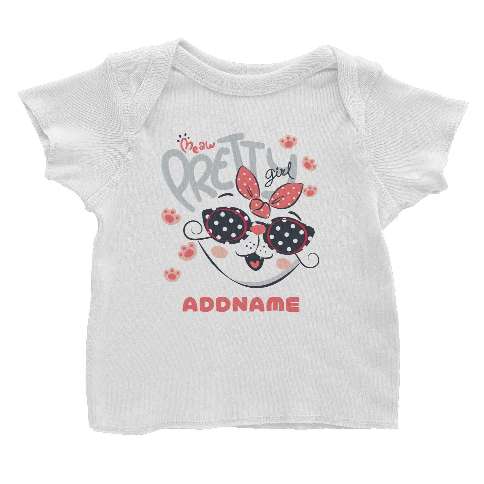 Meaw Pretty Girl Cat Addname Baby T-Shirt