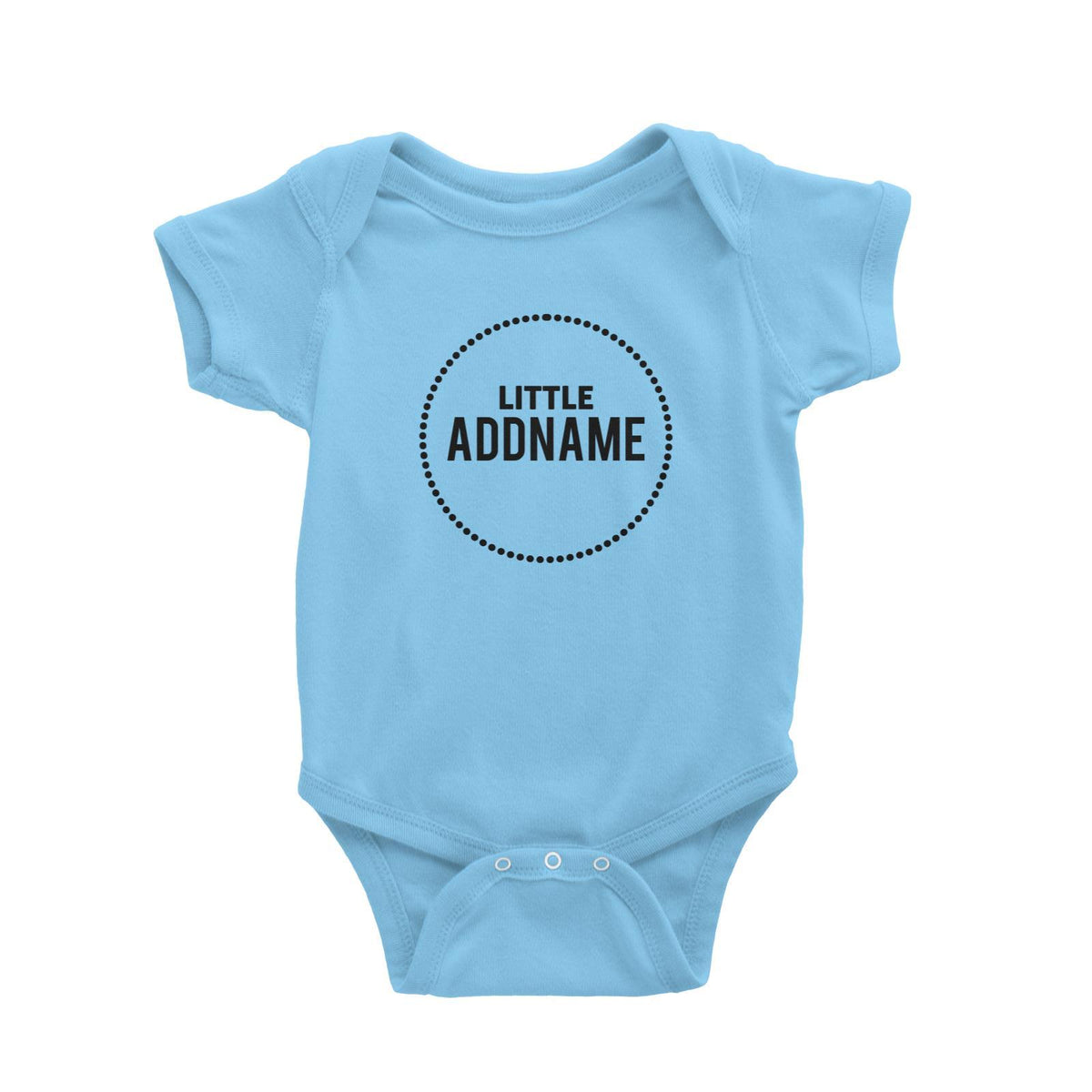 Little Addname In Dotted Circle Baby Romper