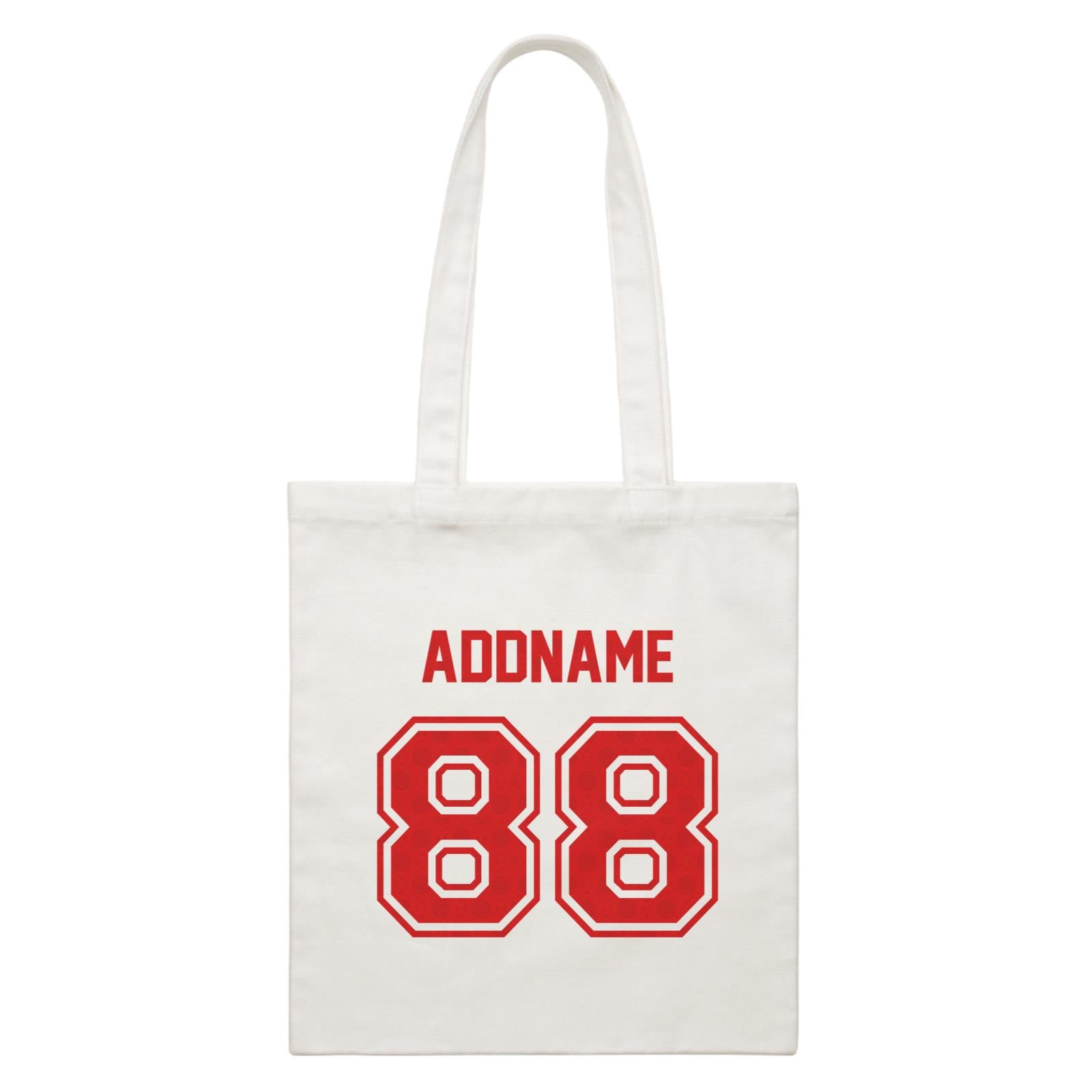 Chinese New Year Lucky 88 Red Pattern Name and Number Accessories Canvas Bag