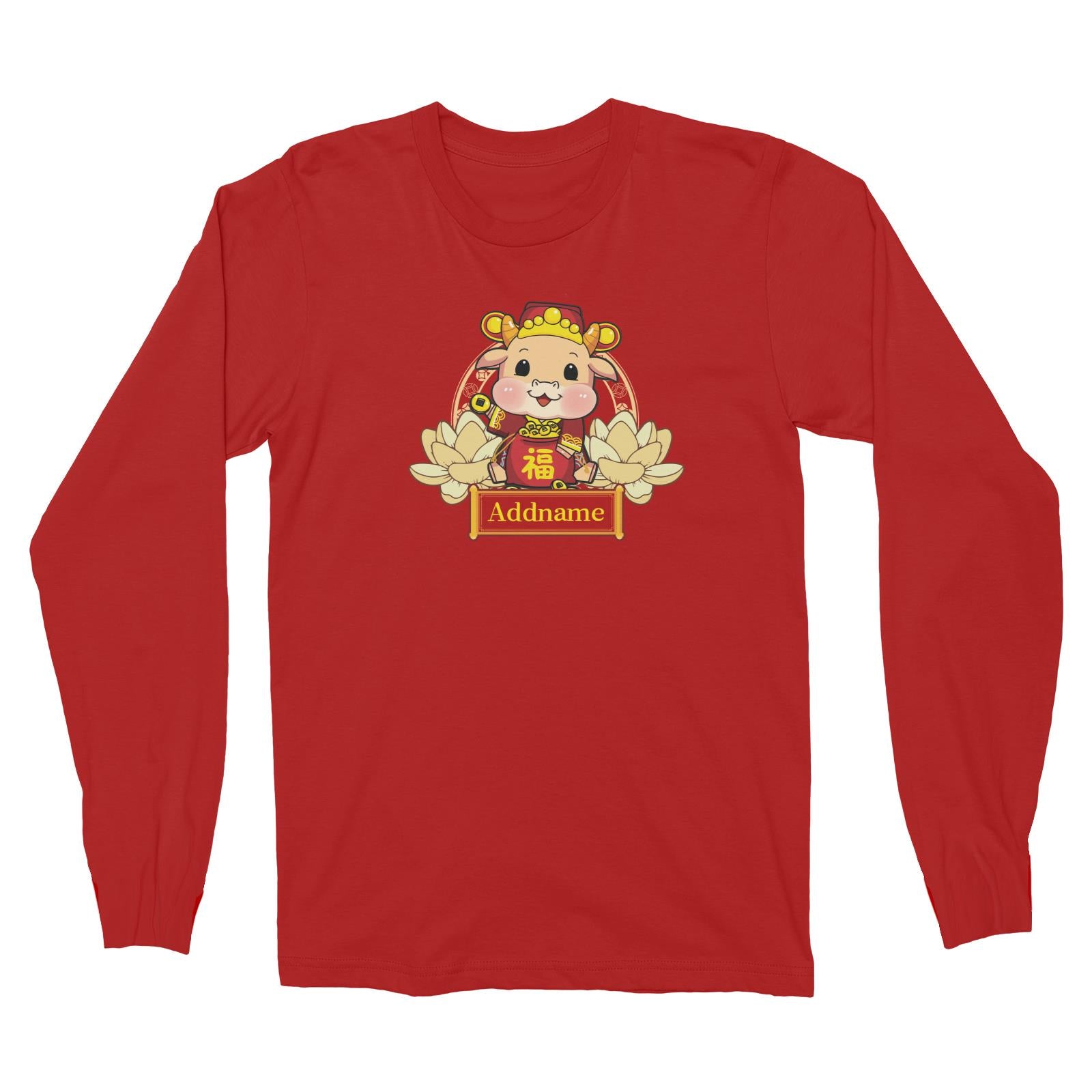 [CNY 2021] Gold Lotus Series Cow of Wealth Long Sleeve Unisex T-Shirt