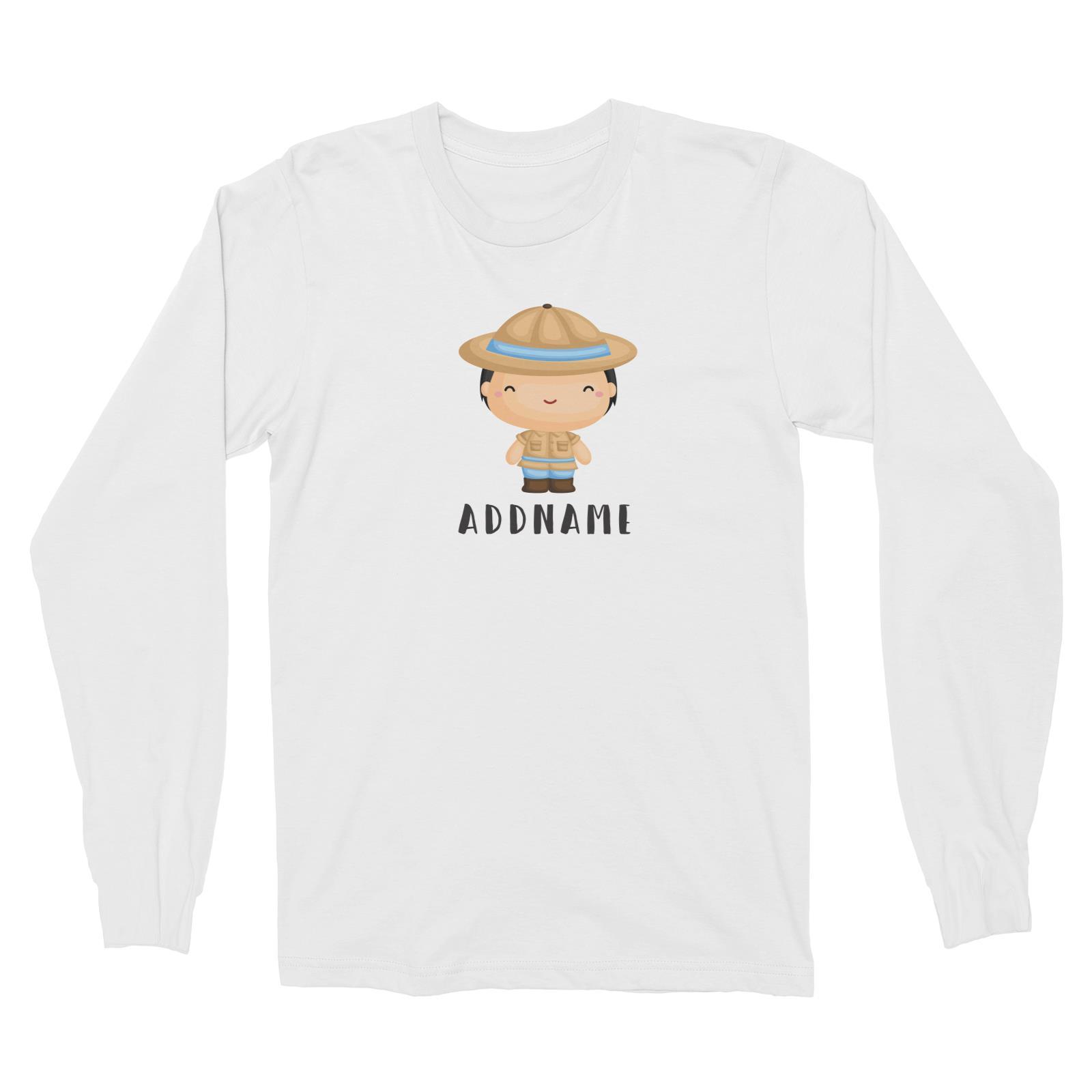 Birthday Safari Little Explorer Baby Boy Addname Long Sleeve Unisex T-Shirt